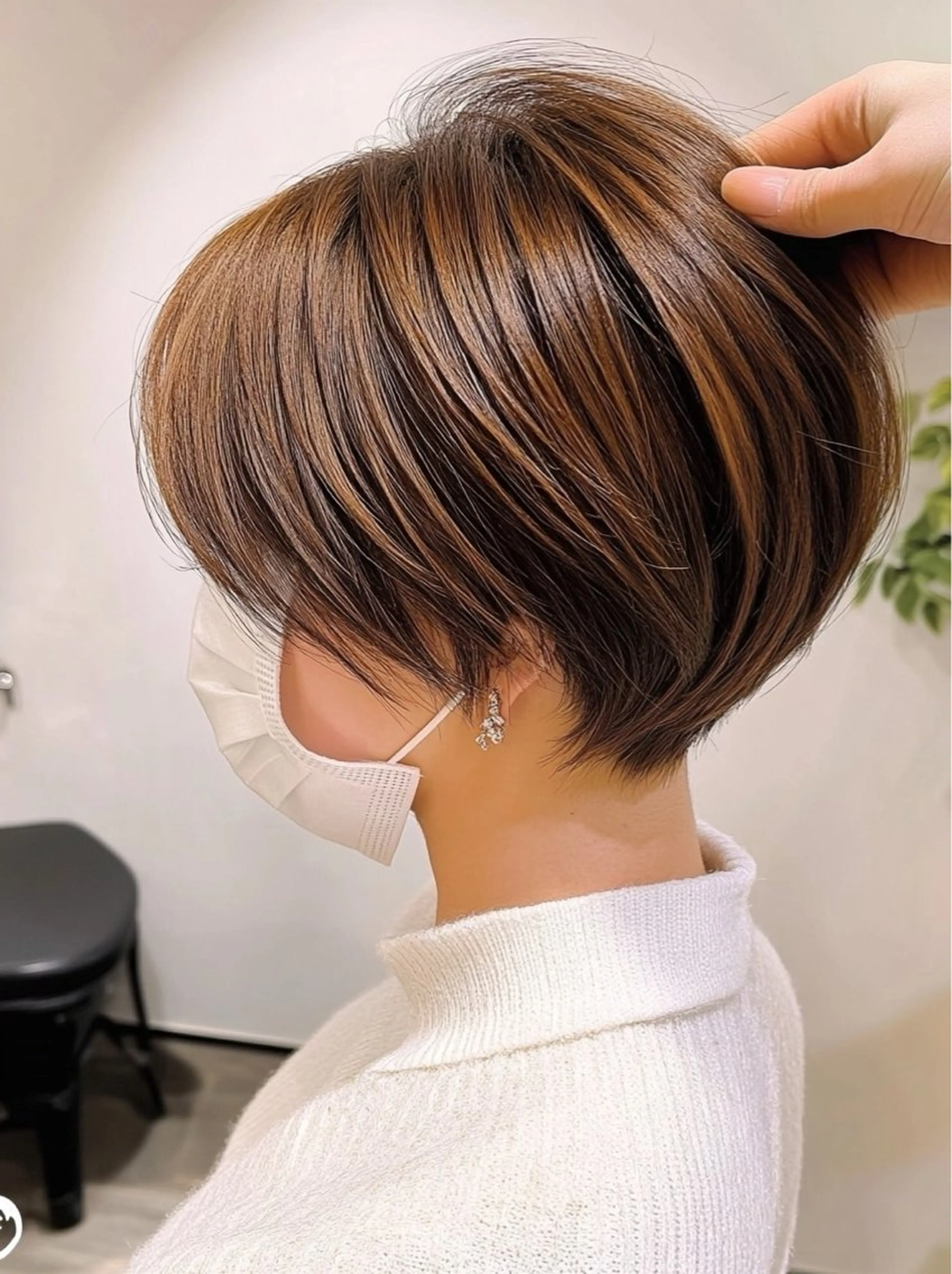 ショート カラー カット ヘアカラー トリートメント レイヤー×顔周 り×髪質改善/MIUのヘアスタイル