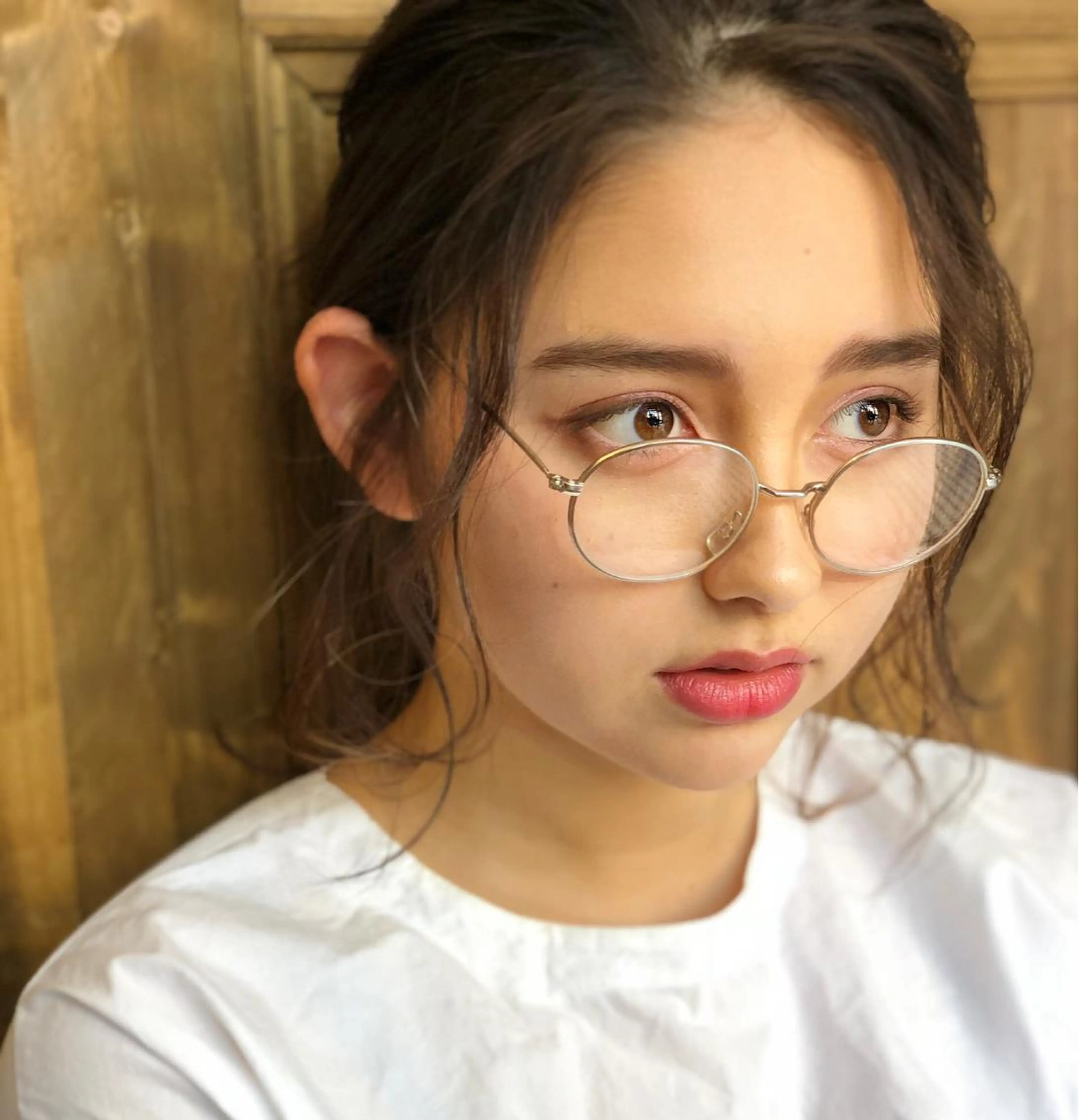 セミロング ヘアアレンジ 顔周りレイヤー/韓国 ブリーチminamiのヘアスタイル