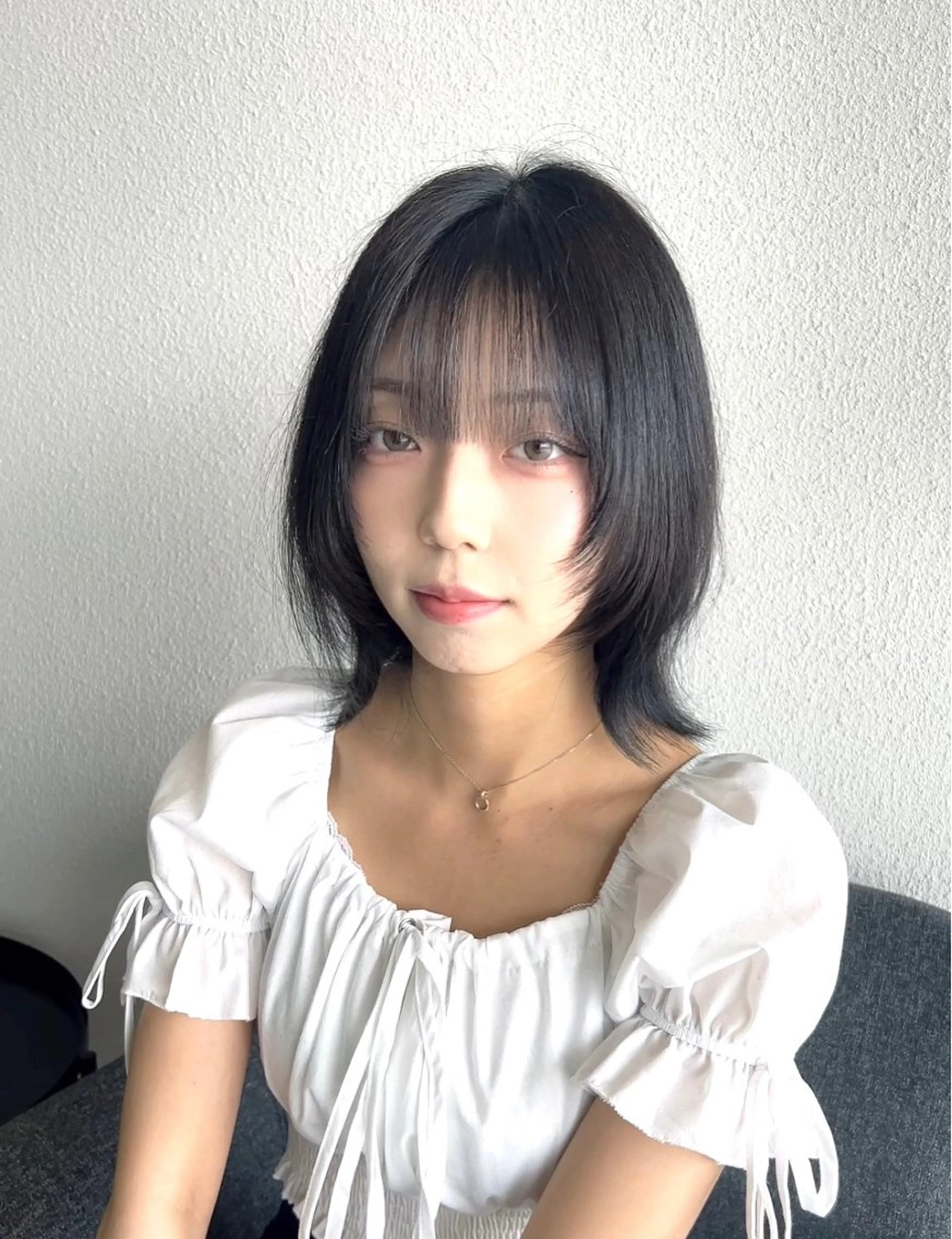 小顔補正立体カット+美髪ストレートの写真