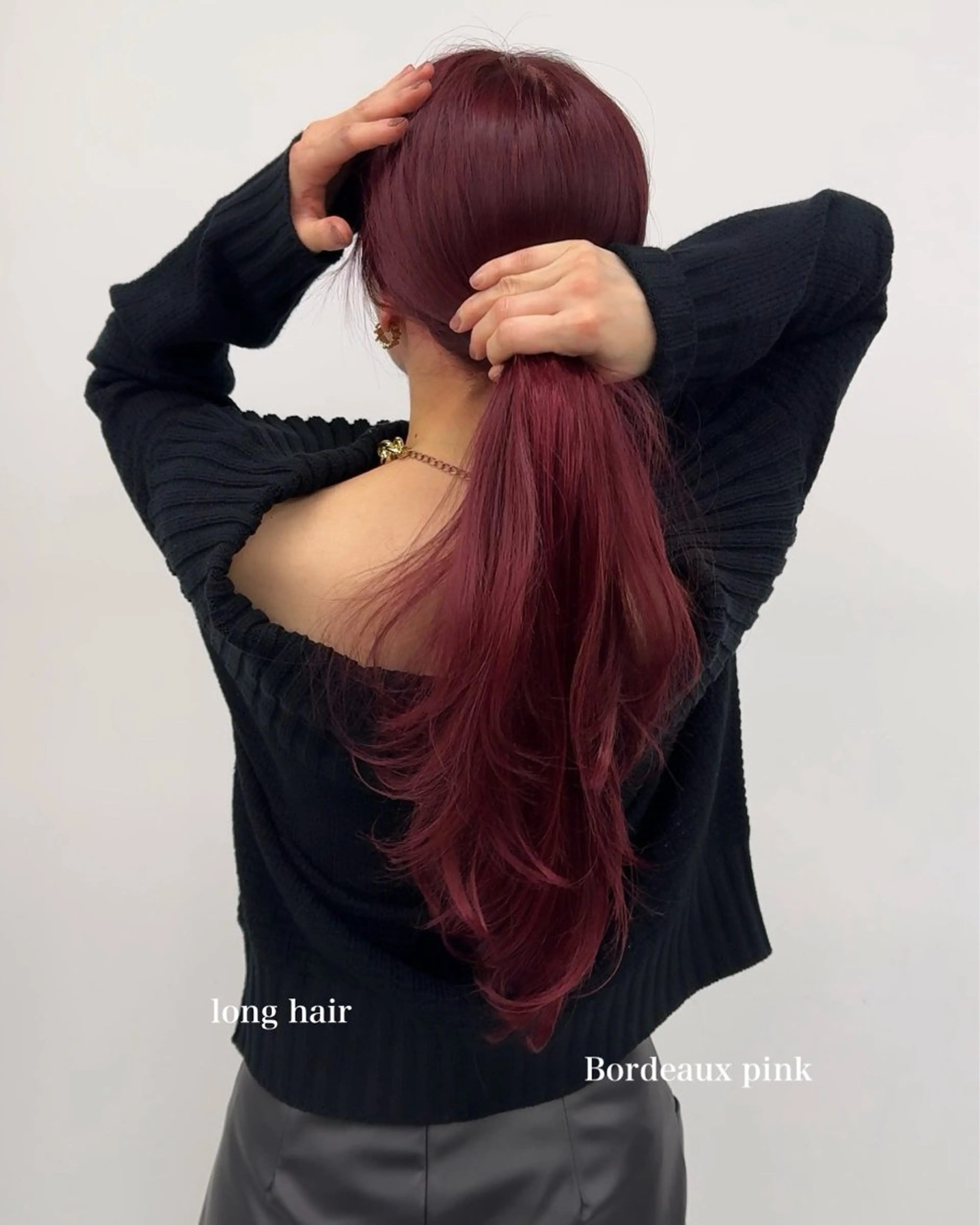 ロング カラー ブリーチ ケアカラー ブリーチなしカラー ピンクカラー ヘアカラー トリートメント ブリーチなしピンク 赤井龍斗のヘアスタイル