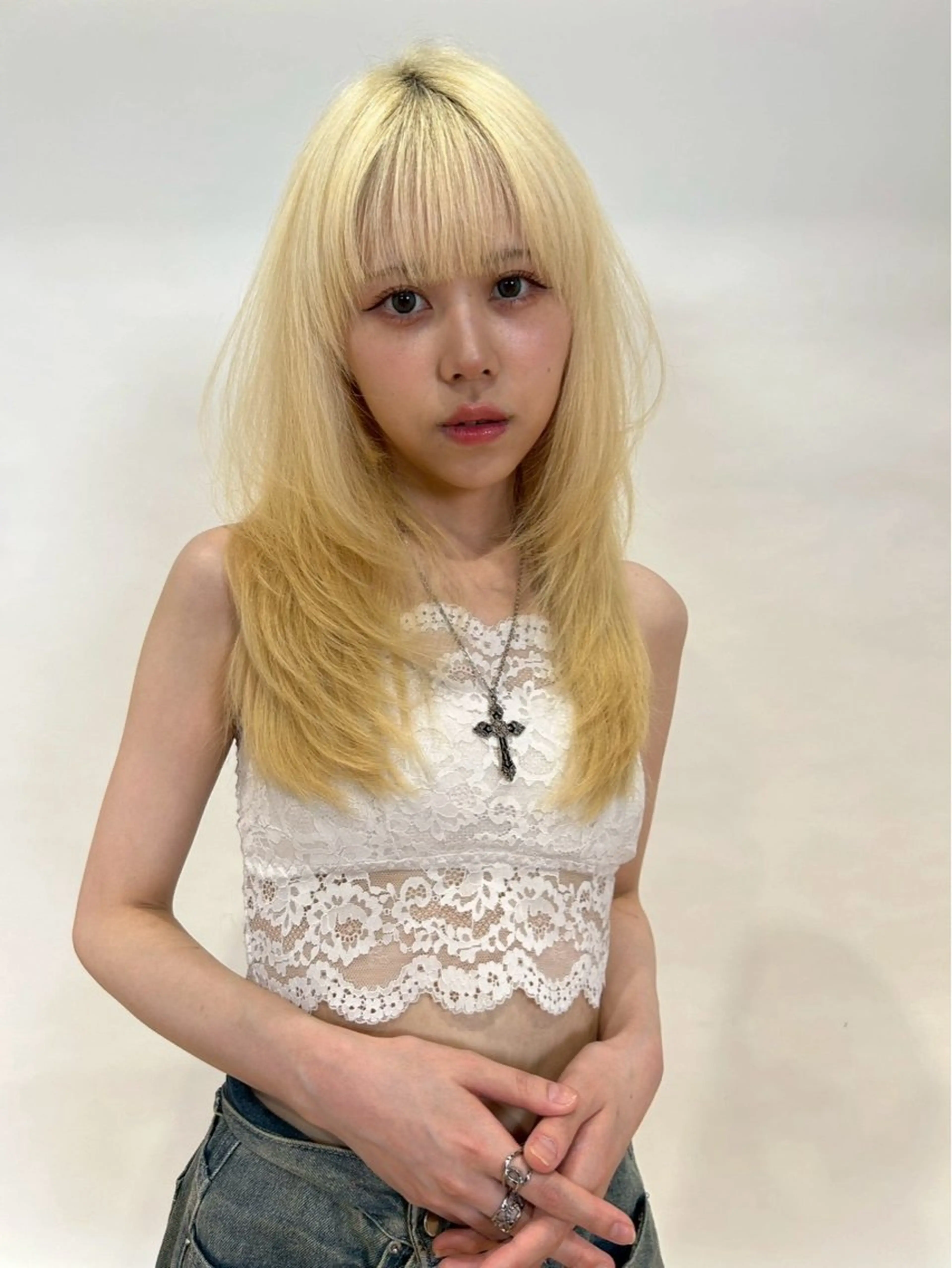 ロング カット ヘアカラー ANFINI所属・さくら/縮毛矯正 カラー/０円カットのヘアスタイル