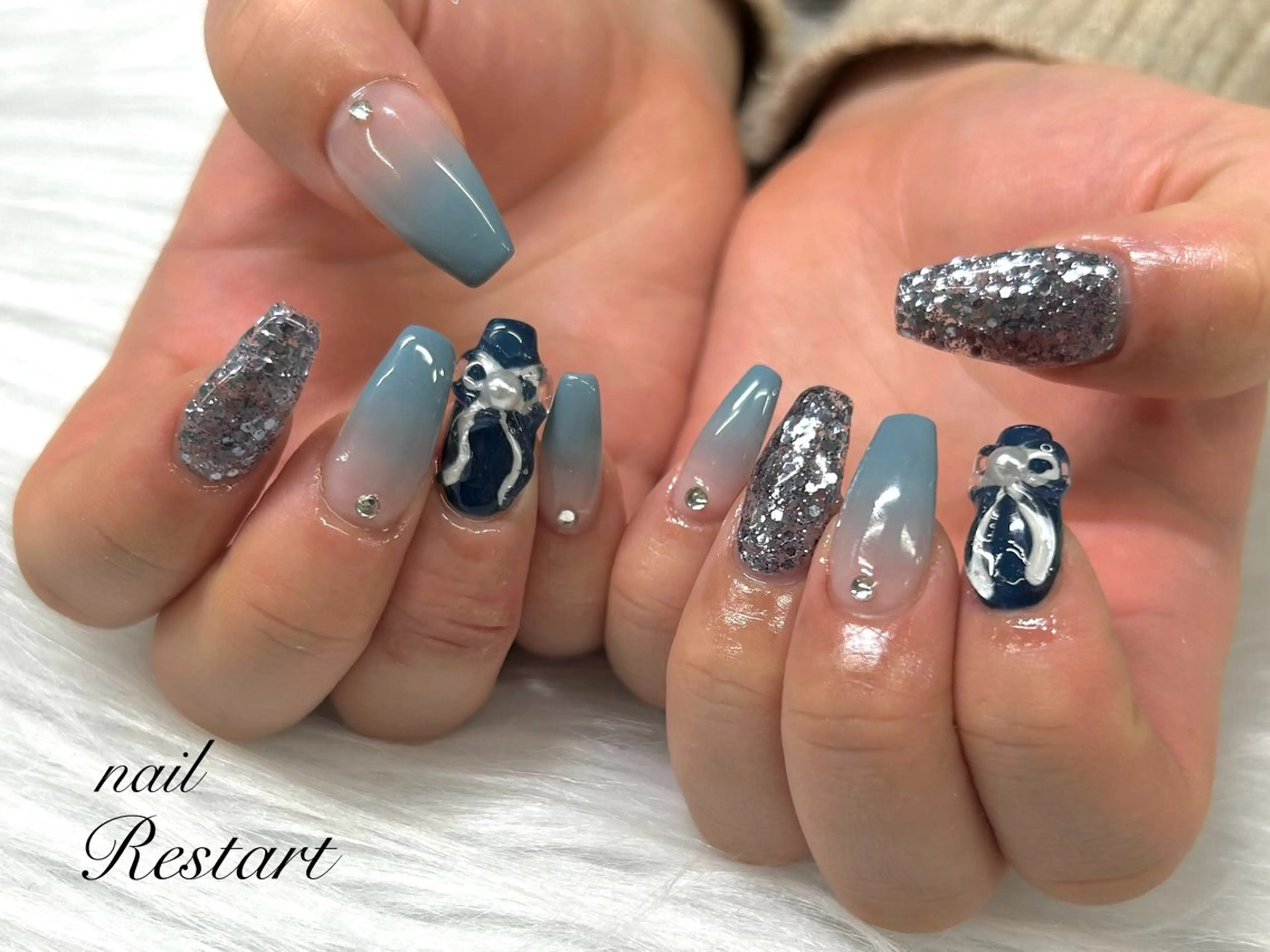 ロング ハンドネイル nail Restart所属・Restart YURIのネイルデザイン