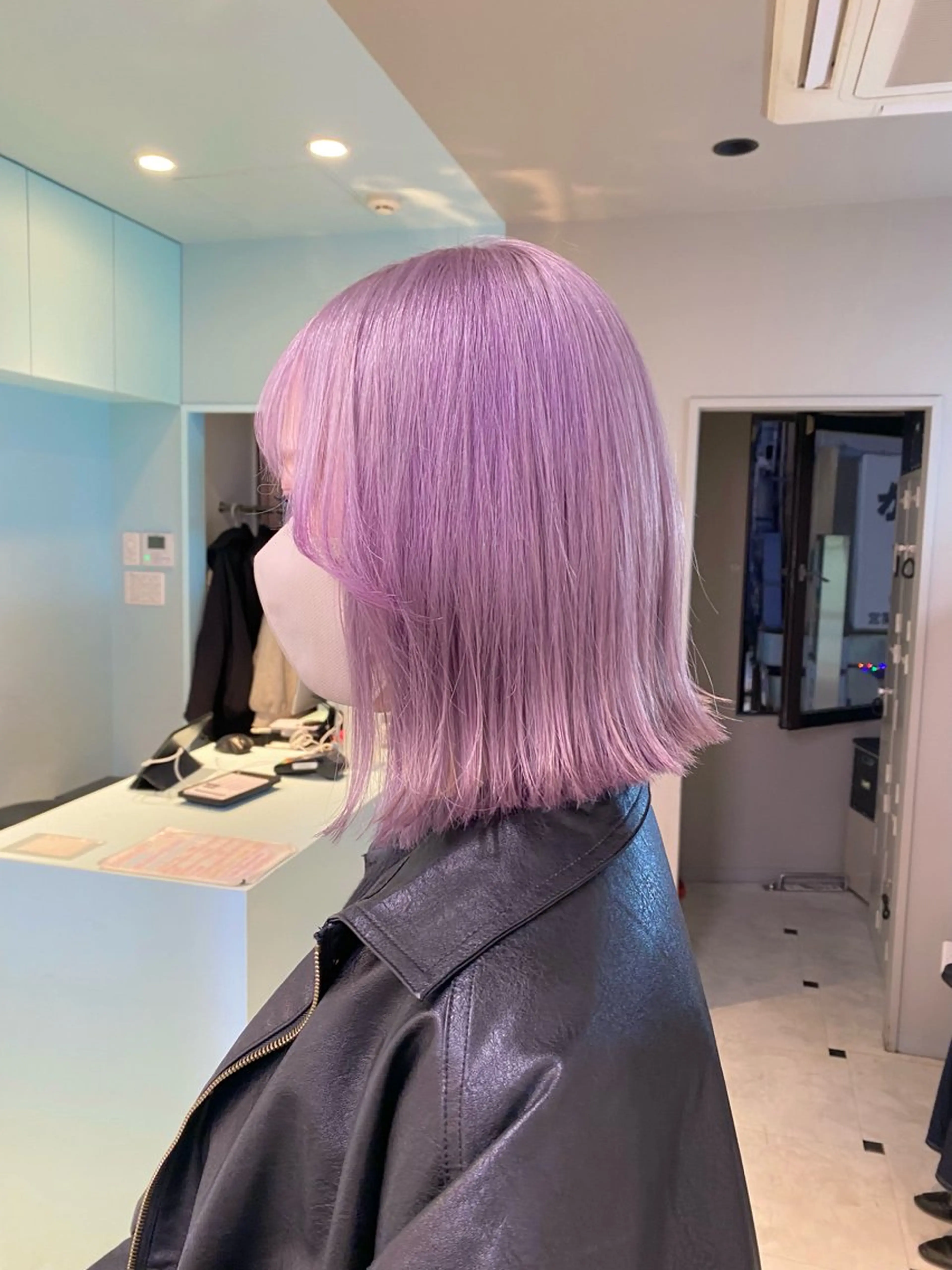 ミディアム ブリーチ✖️ 縮毛LANDのヘアスタイル