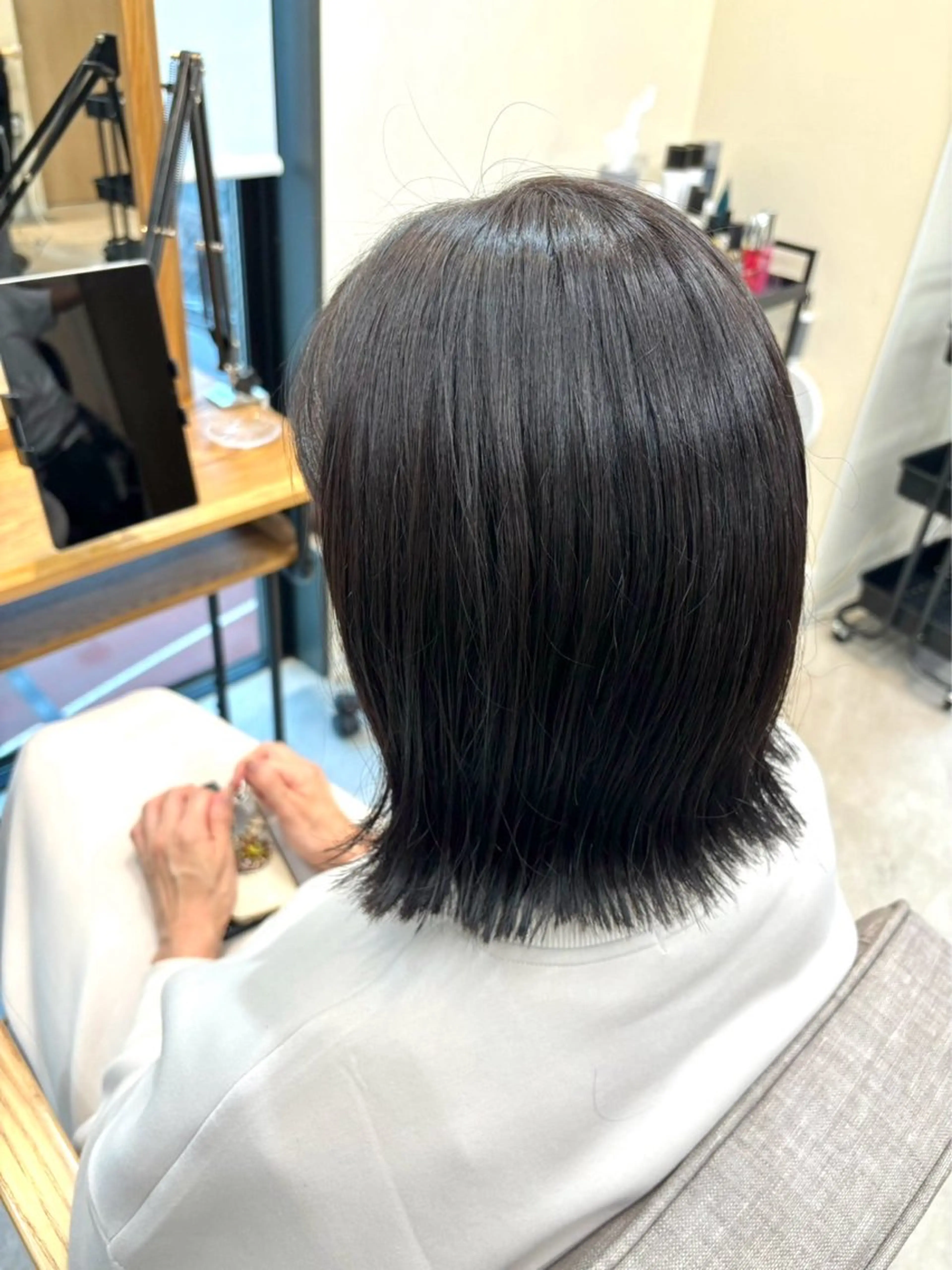ミディアム カラー ブラウンカラー ダークブラウン イルミナカラー ボブ 髪質改善 桜木町2分/くびれ /ボブ/ナチュラルのヘアスタイル