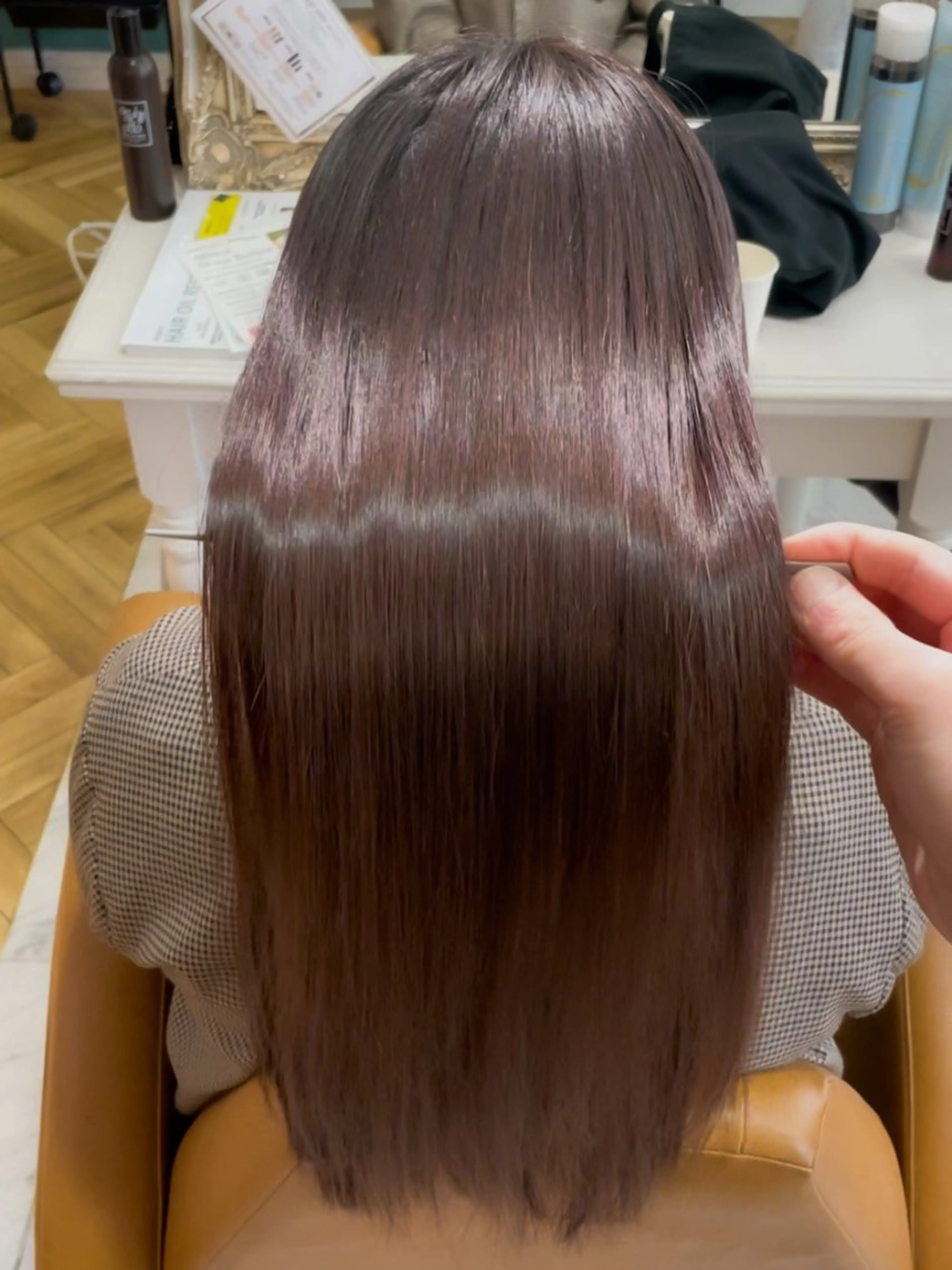 ロング 髪質改善 韓国風ヘア レイヤーカット ロング 縮毛矯正 カット ヘアカラー 縮毛矯正 トリートメント 美髪縮毛矯正🤍 髪質改善/Shinaのヘアスタイル