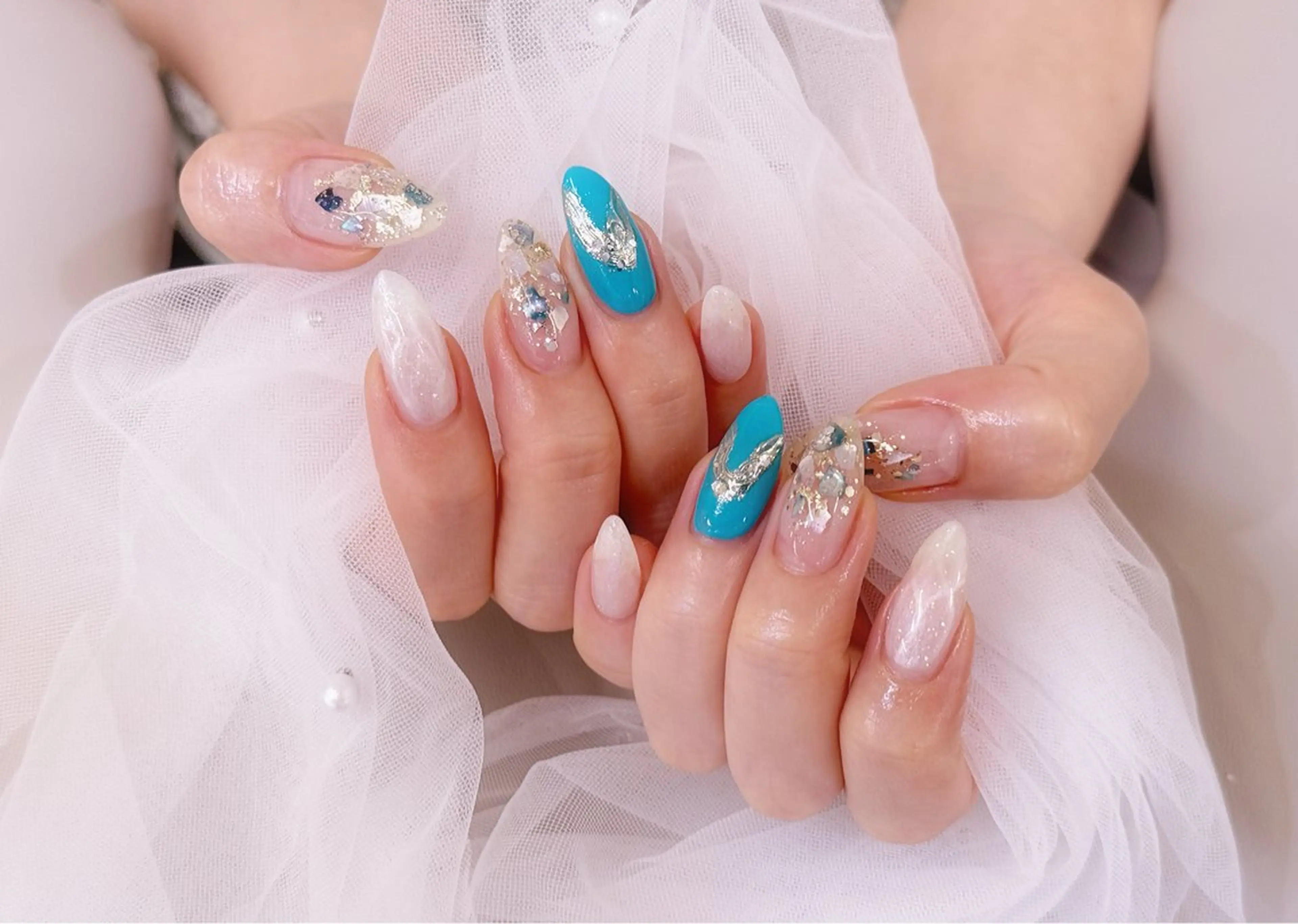 ネイル アートネイル フラッシュネイル フラワーネイル ジェルネイル ガーリー Puti nailのネイルデザイン
