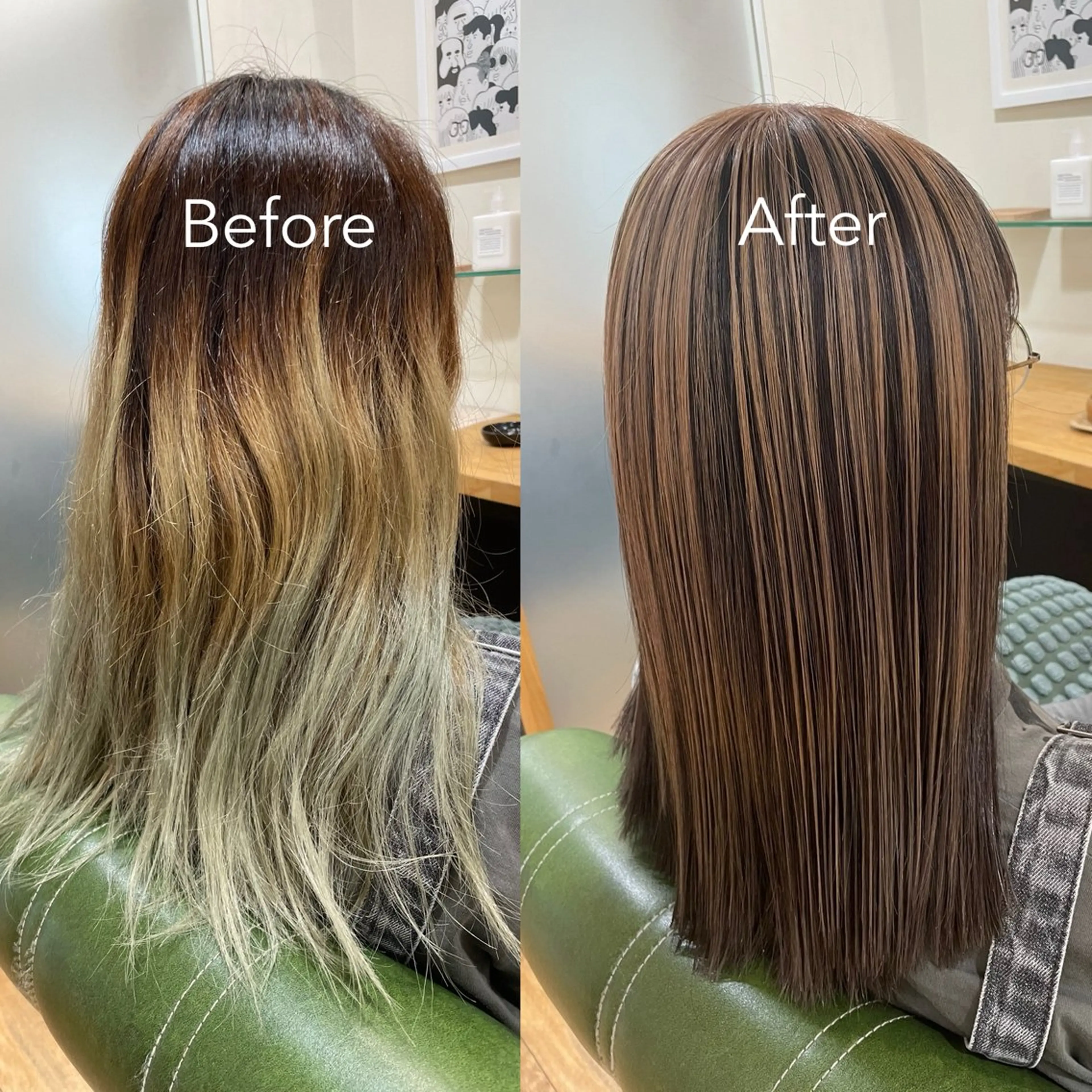 ミディアム カラー バレイヤージュ イヤリングカラー グラデーションカラー ハイライトカラー ハイトーンカラー ヘアカラー トリートメント ブリーチ👩‍🦳/ ‪✂︎MANAMIのヘアスタイル