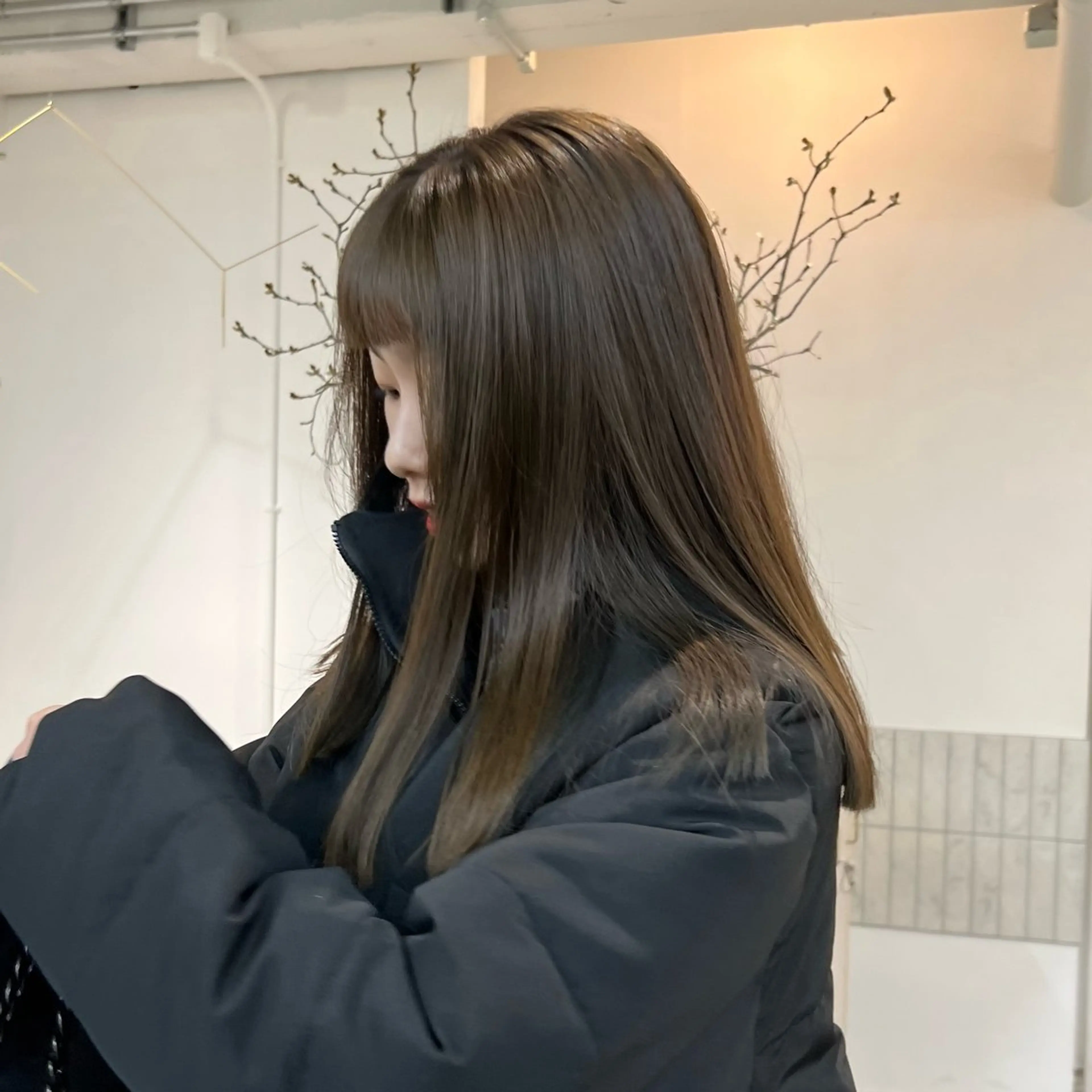 ロング カラー ベージュカラー オリーブベージュ カット ヘアカラー 清水愛果/オリーブ カラー/透明感カラーのヘアスタイル