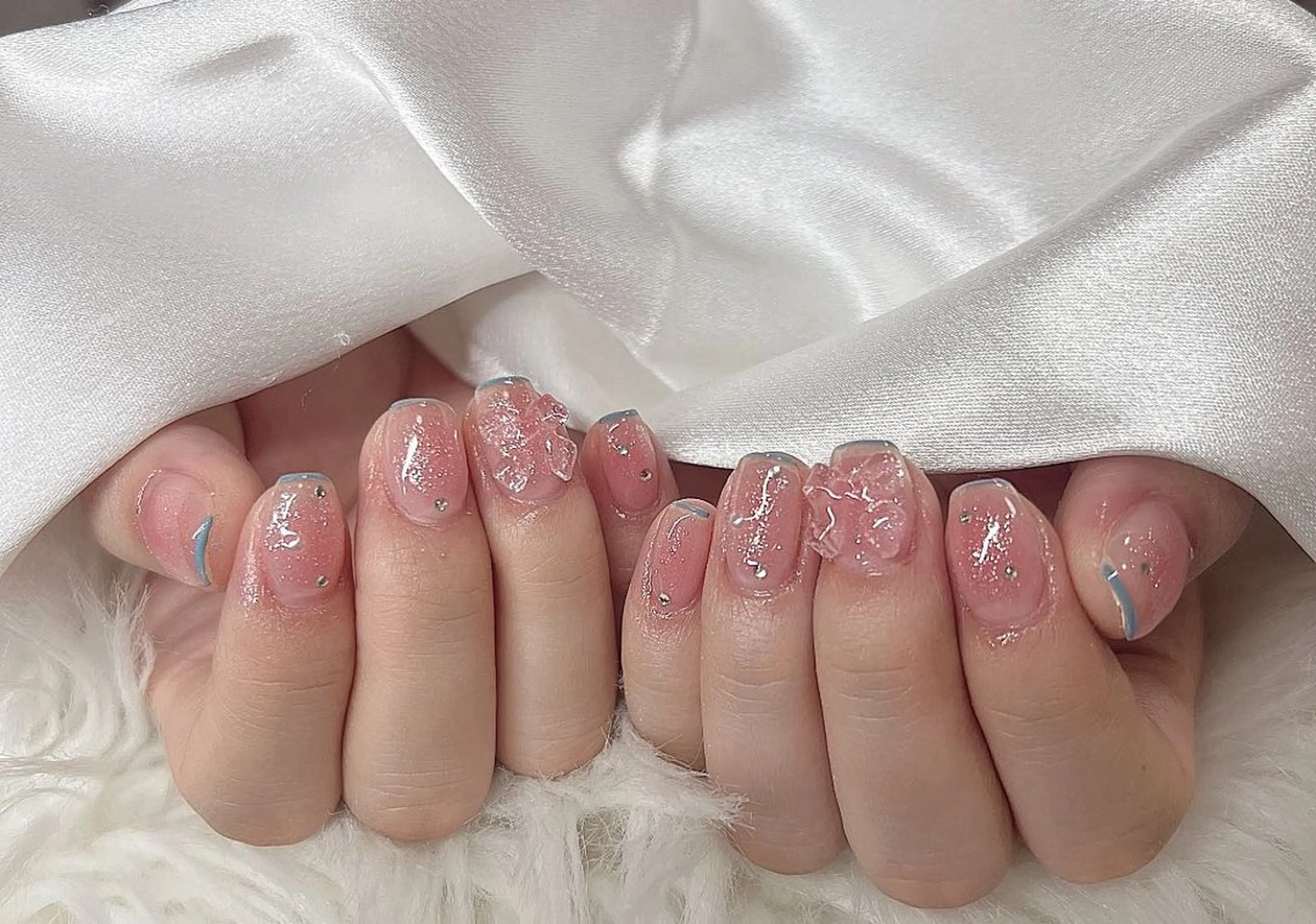 ネイル チークネイル 長さ出し フットネイル フレンチネイル ジェルネイル Han Evelynのネイルデザイン