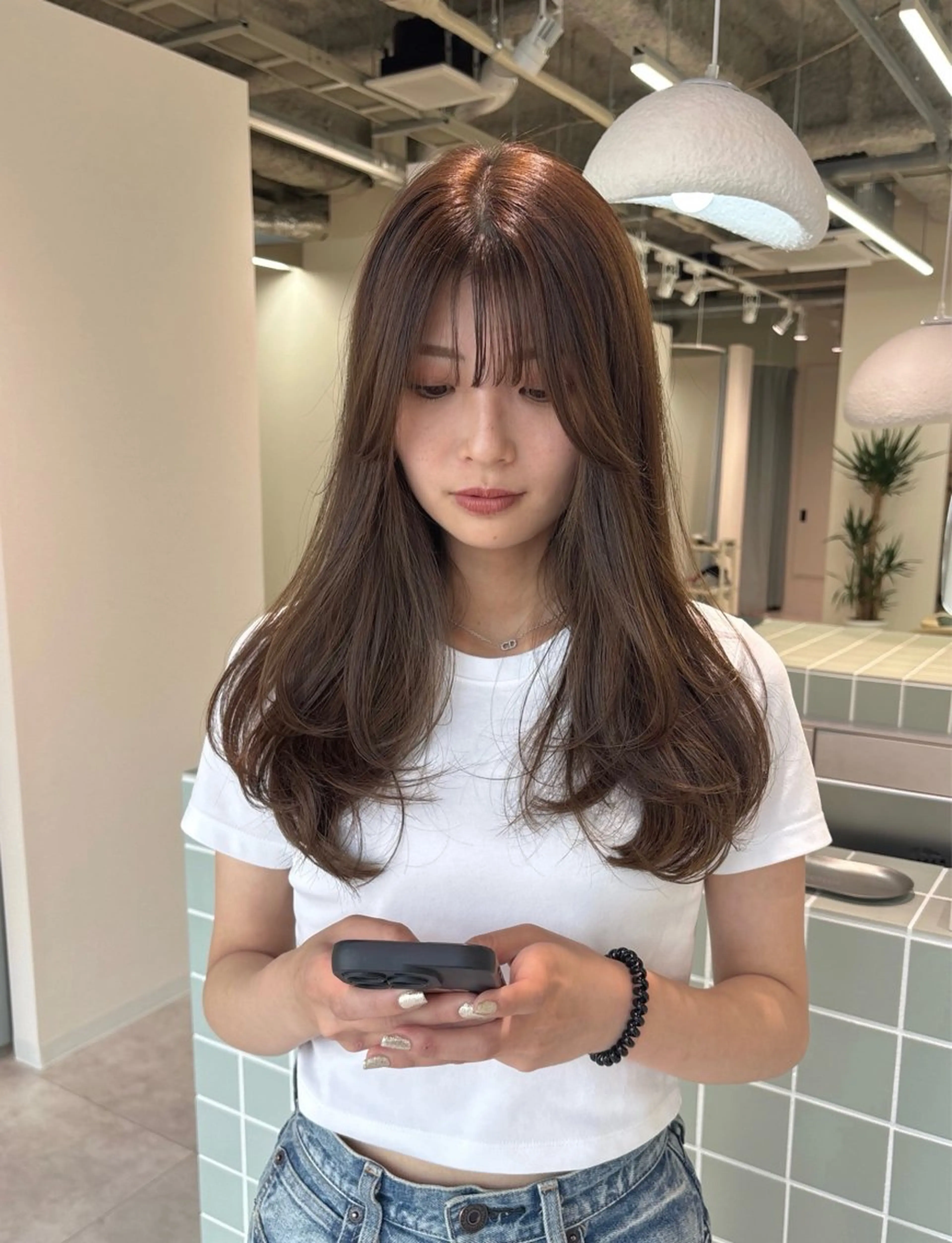 ロング カラー カット ヘアカラー トリートメント ヘッドスパ 広島/わかな/ヘア セット/オリーブのヘアスタイル