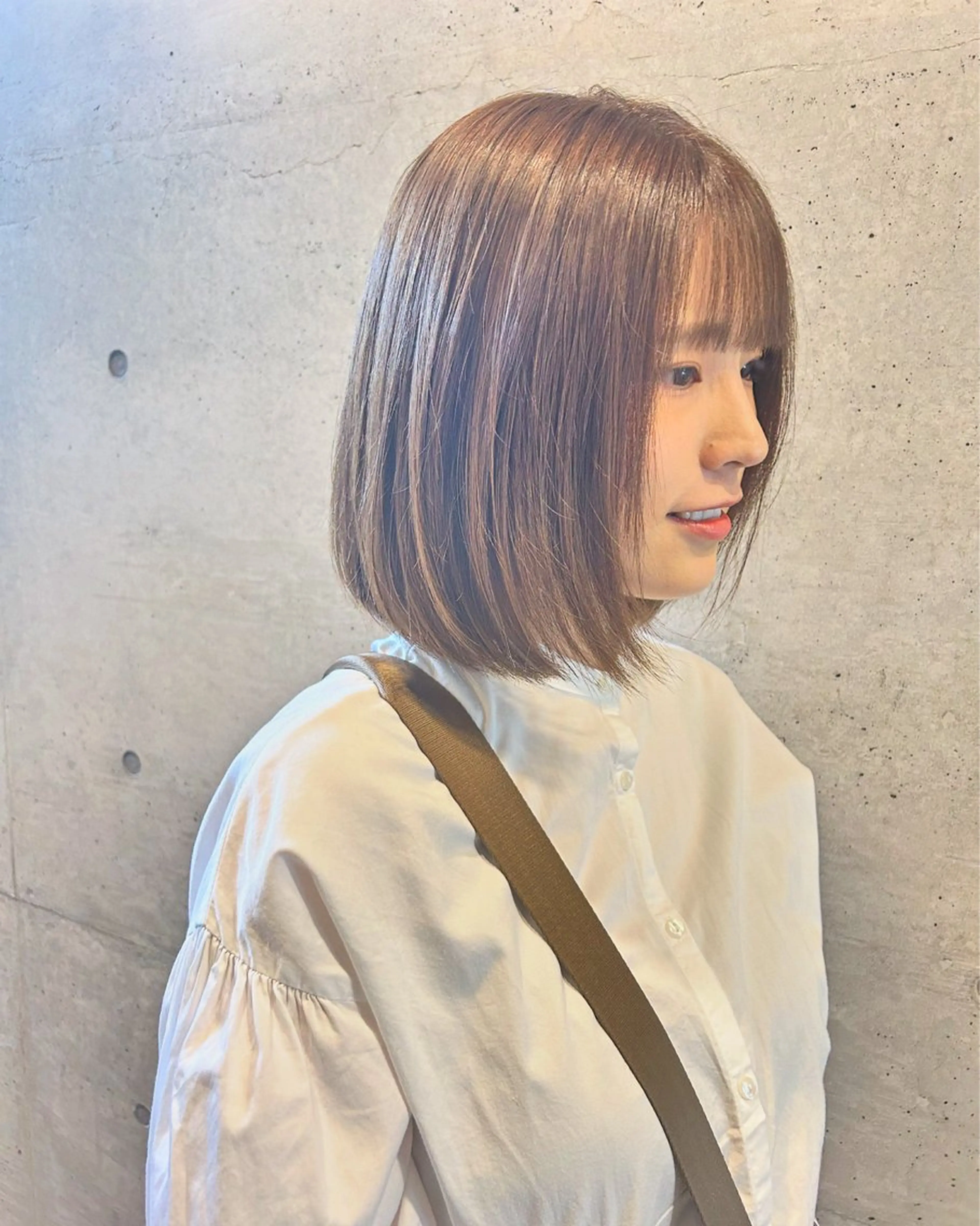 ミディアム カラー 後藤紗英/髪質改善 /オリーブベージュのヘアスタイル