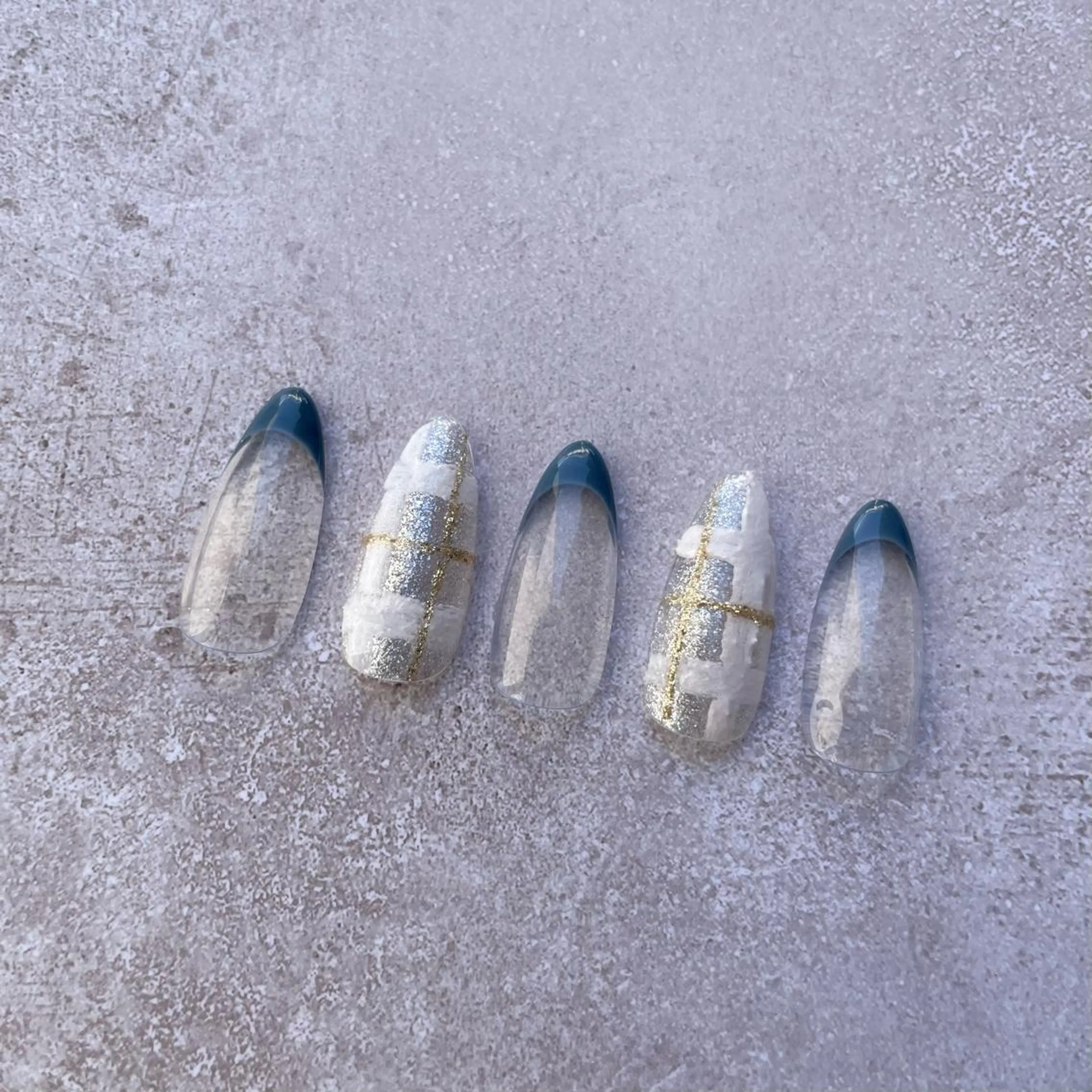 ネイル ラメ(グリッター) ハンドネイル Sea  nail by emaのネイルデザイン