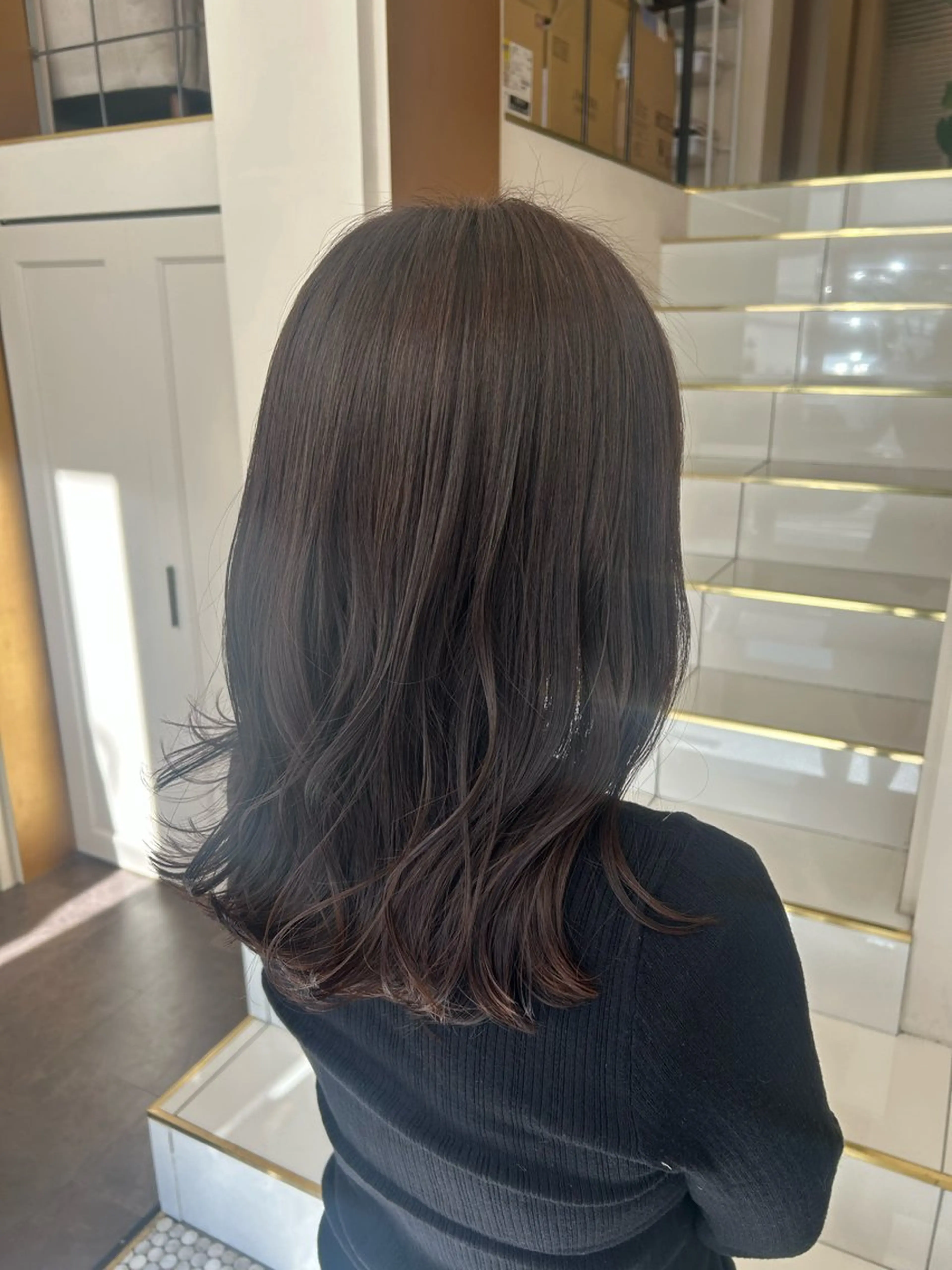 ミディアム カラー アッシュ アッシュブラウン ブラウンカラー ALTS diletto所属・♡ REISAのヘアスタイル