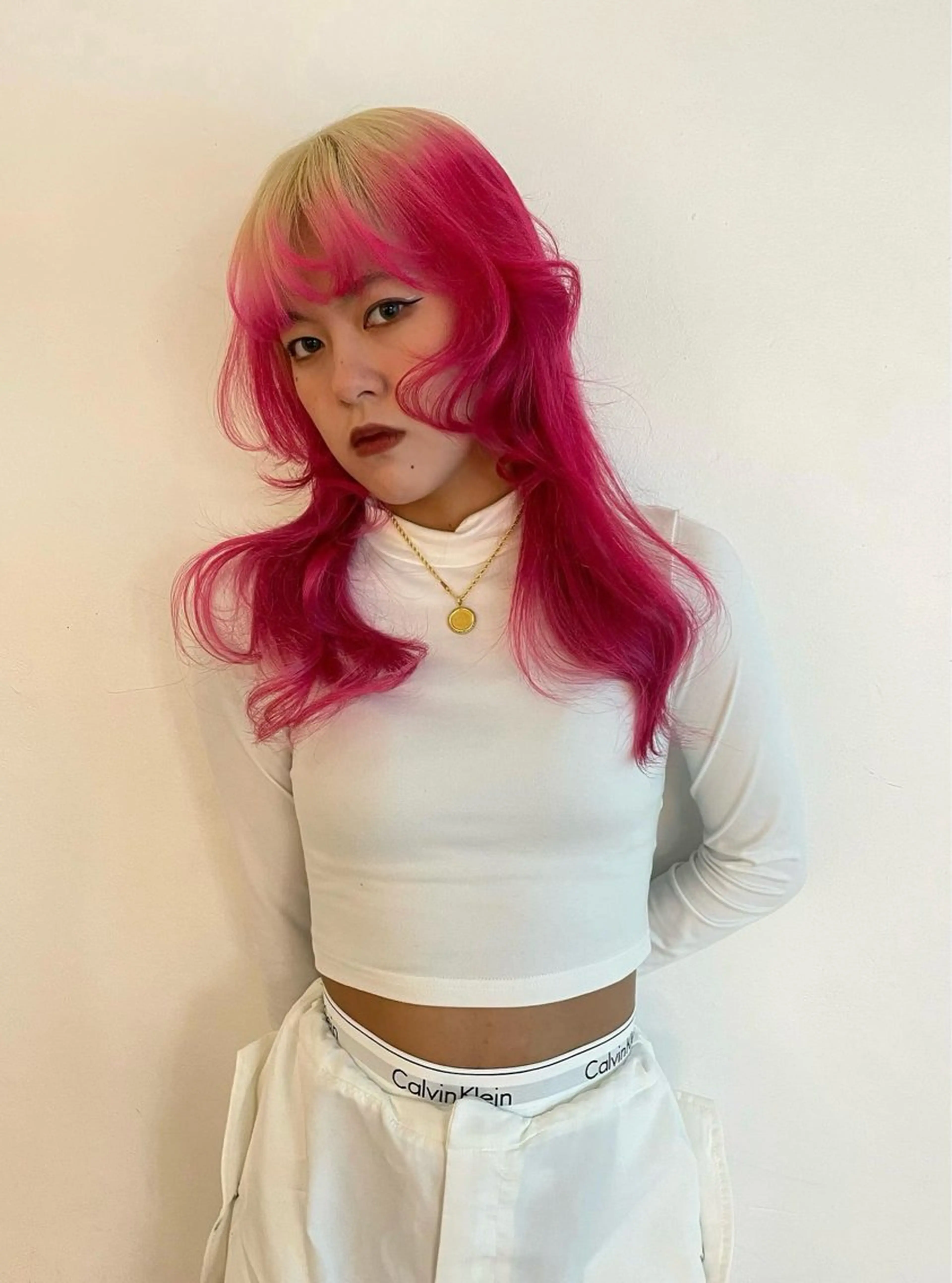 セミロング ハイトーンカラー 🌙Mina🌙のヘアスタイル