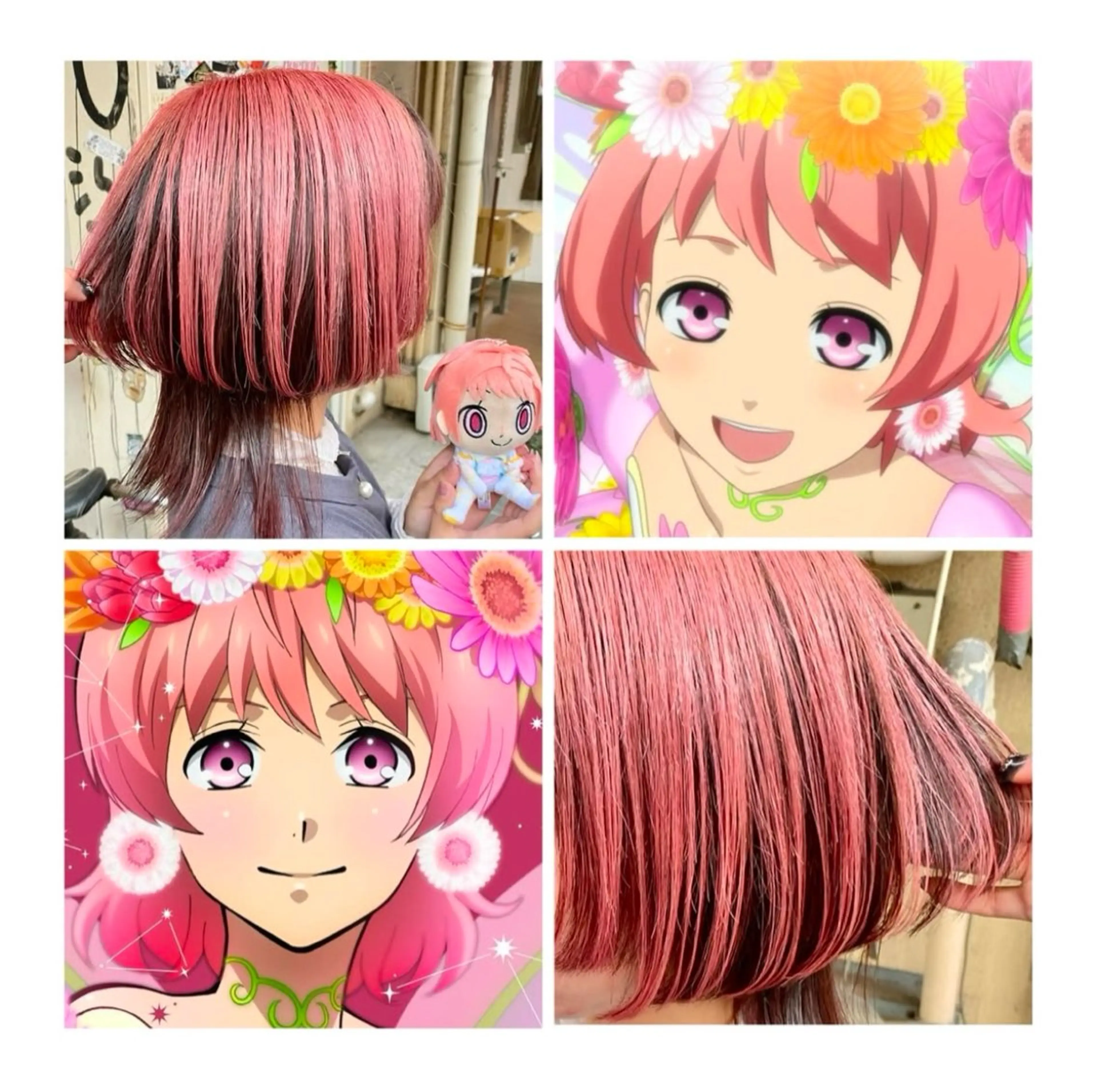 ショート カラー ピンクカラー ヘアカラー GARU-ガル-所属・TSUNO🦖 派手髪/オタク美容師のヘアスタイル
