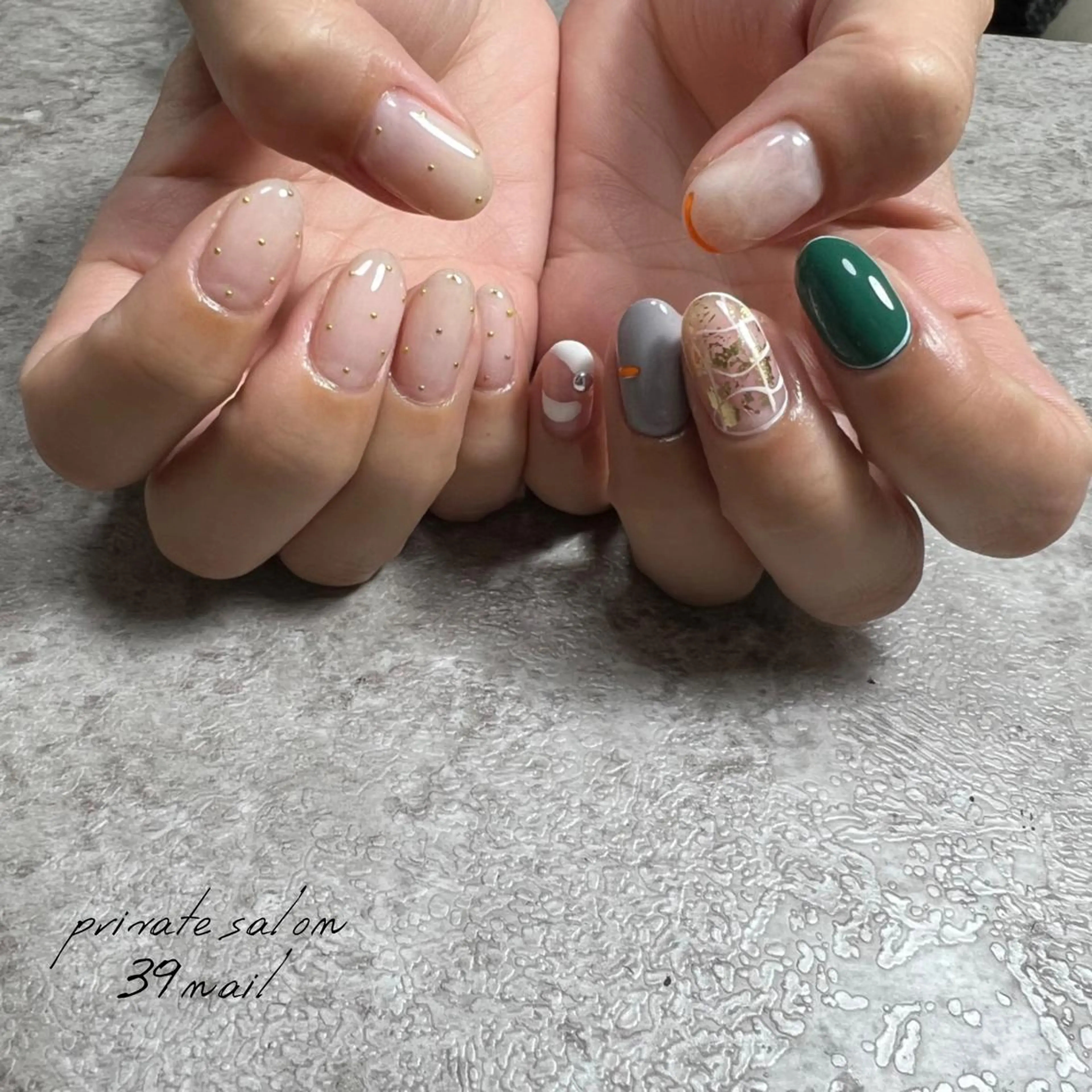 ミディアム ネイル ハンドネイル 京橋 【39nail】のネイルデザイン