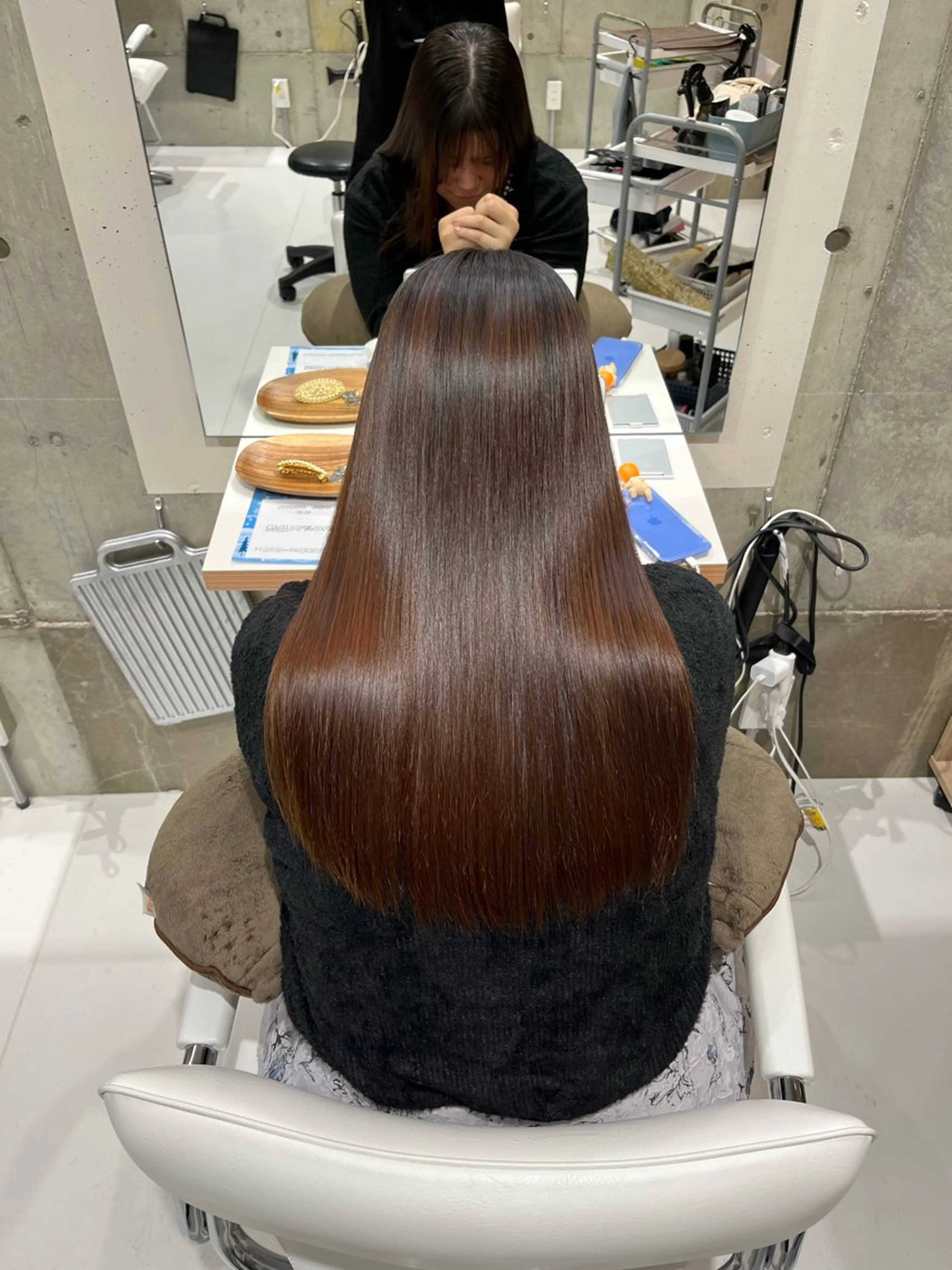 ロング 髪質改善 縮毛矯正 カット 縮毛矯正 nagi所属・横田直也／韓国風 レイヤーカット／千種のヘアスタイル