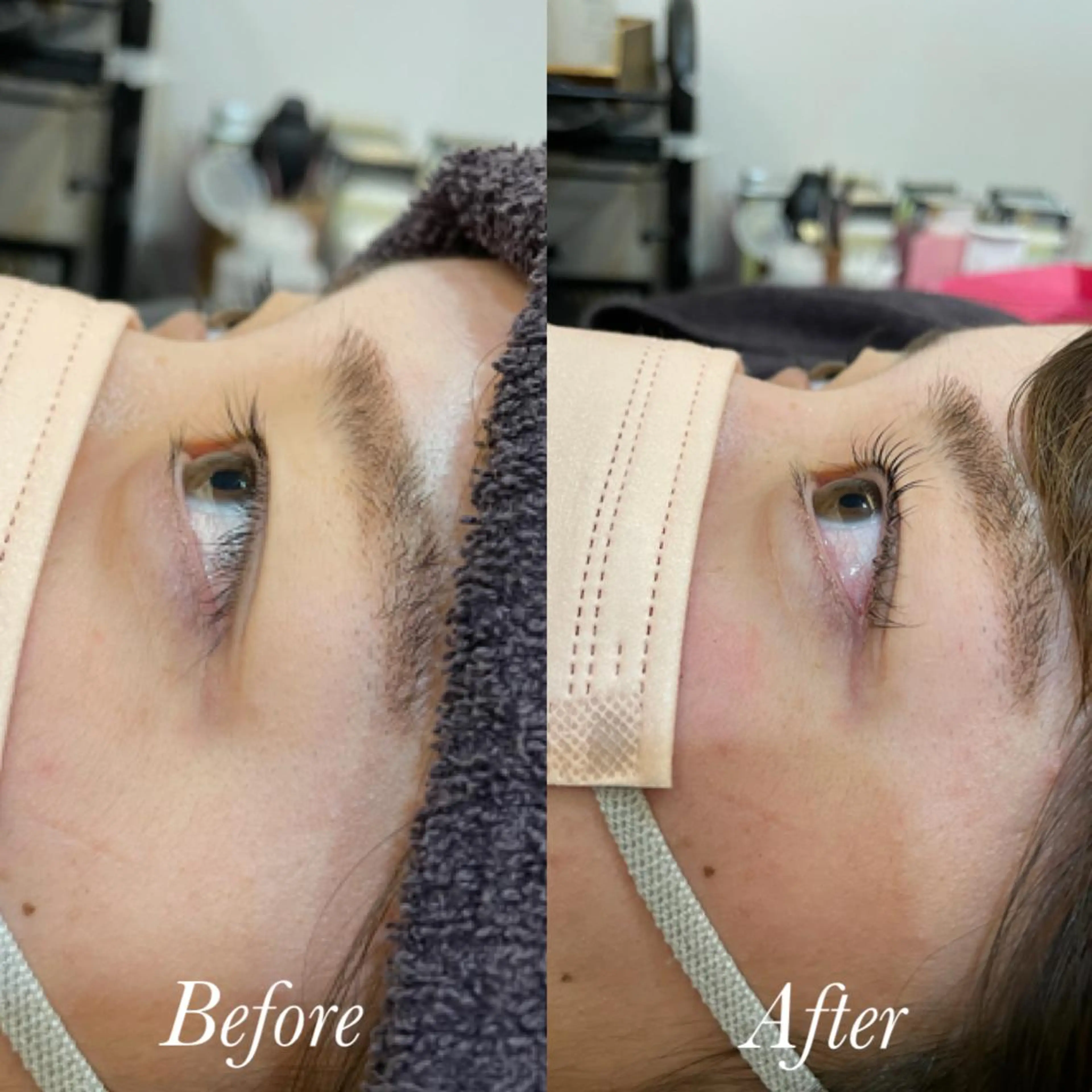 マツエク・マツパ パリジェンヌラッシュリフト aya/小顔レイヤー /柔らかカラーのヘアスタイル