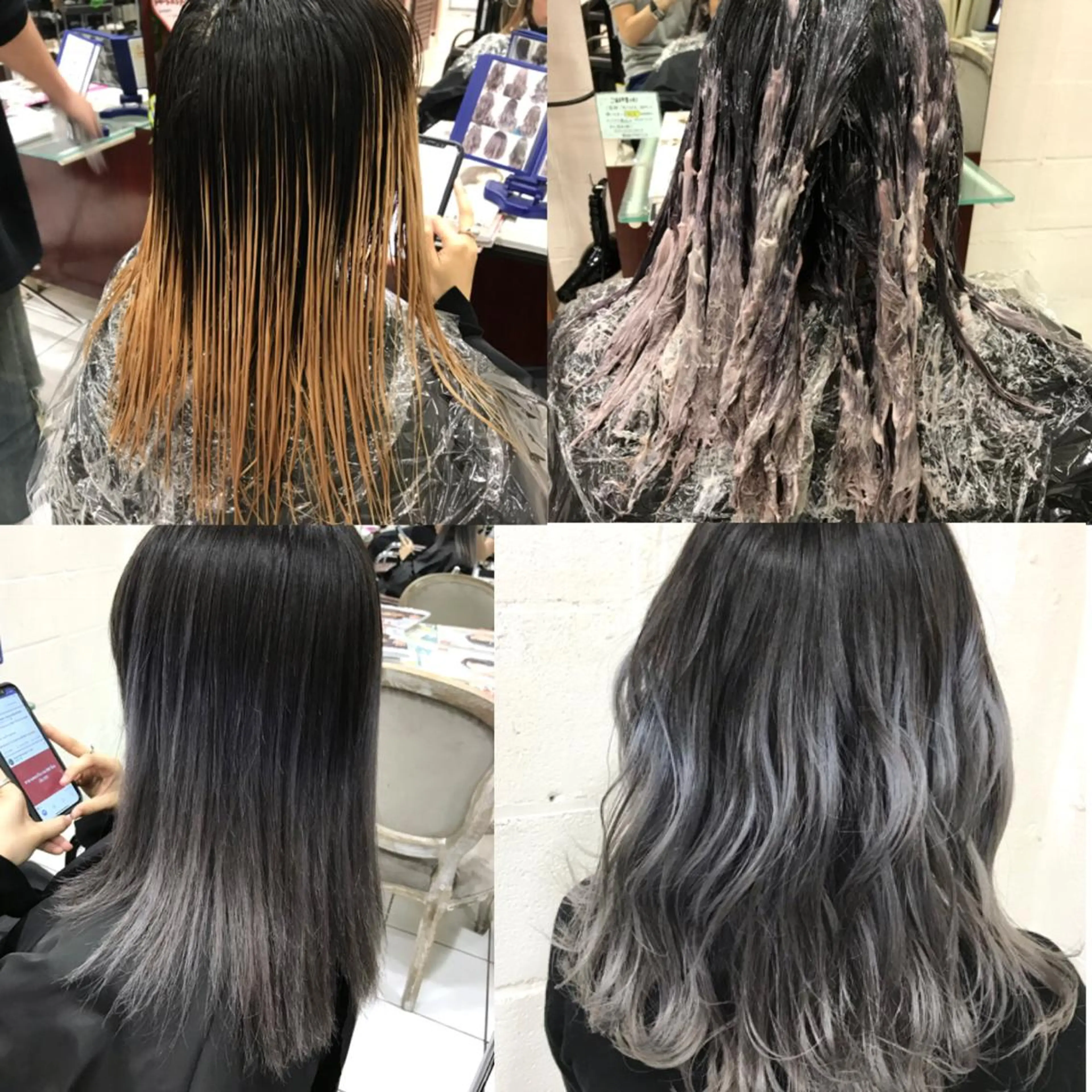 セミロング カラー ササ キのヘアスタイル