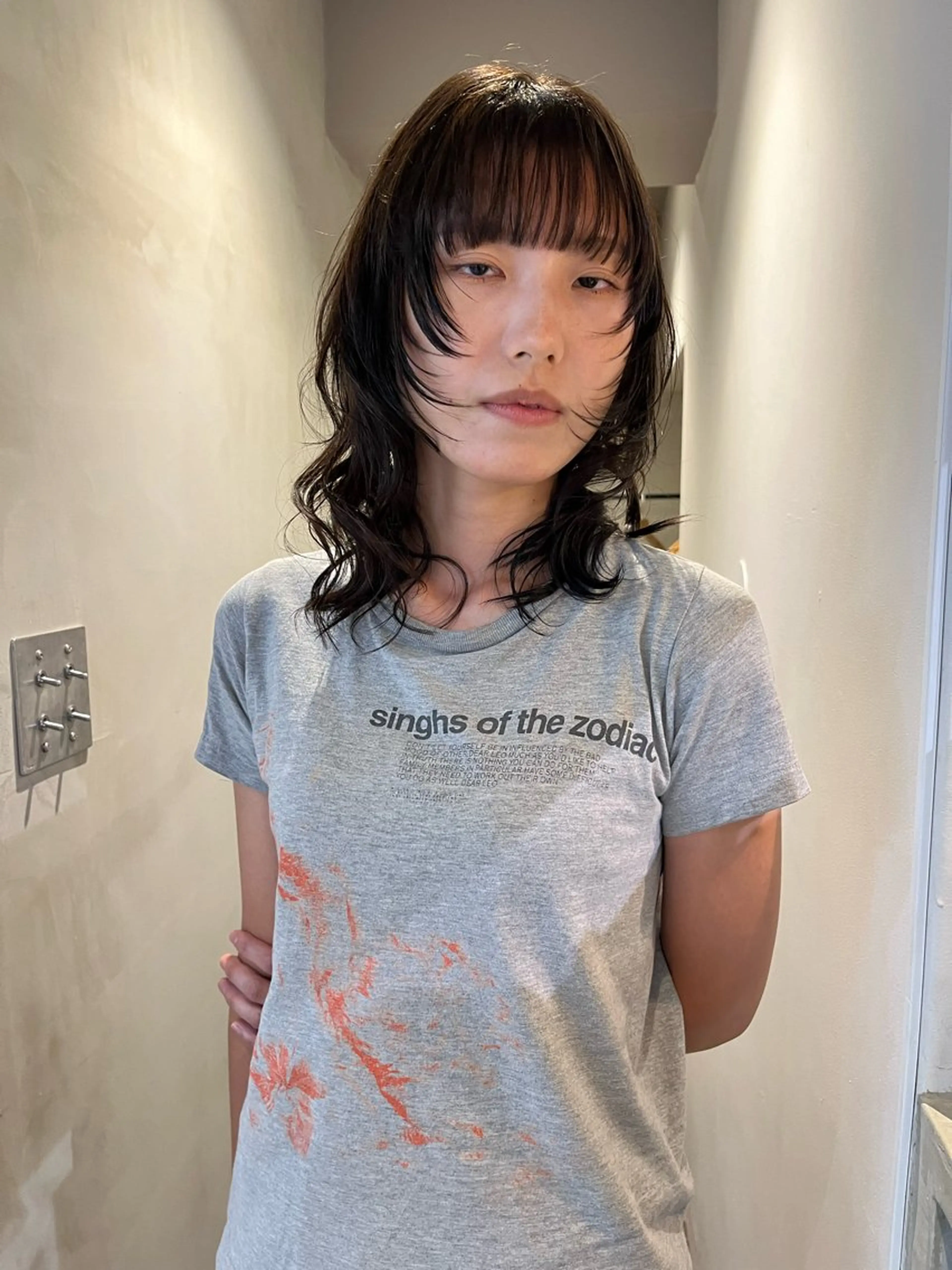 セミロング カラー ショートボブ ベージュカラー 透明感カラー グレージュ オリーブベージュ ロエ平尾山荘所属・ショート/ハイライト /平尾/薬院/綜一郎のヘアスタイル