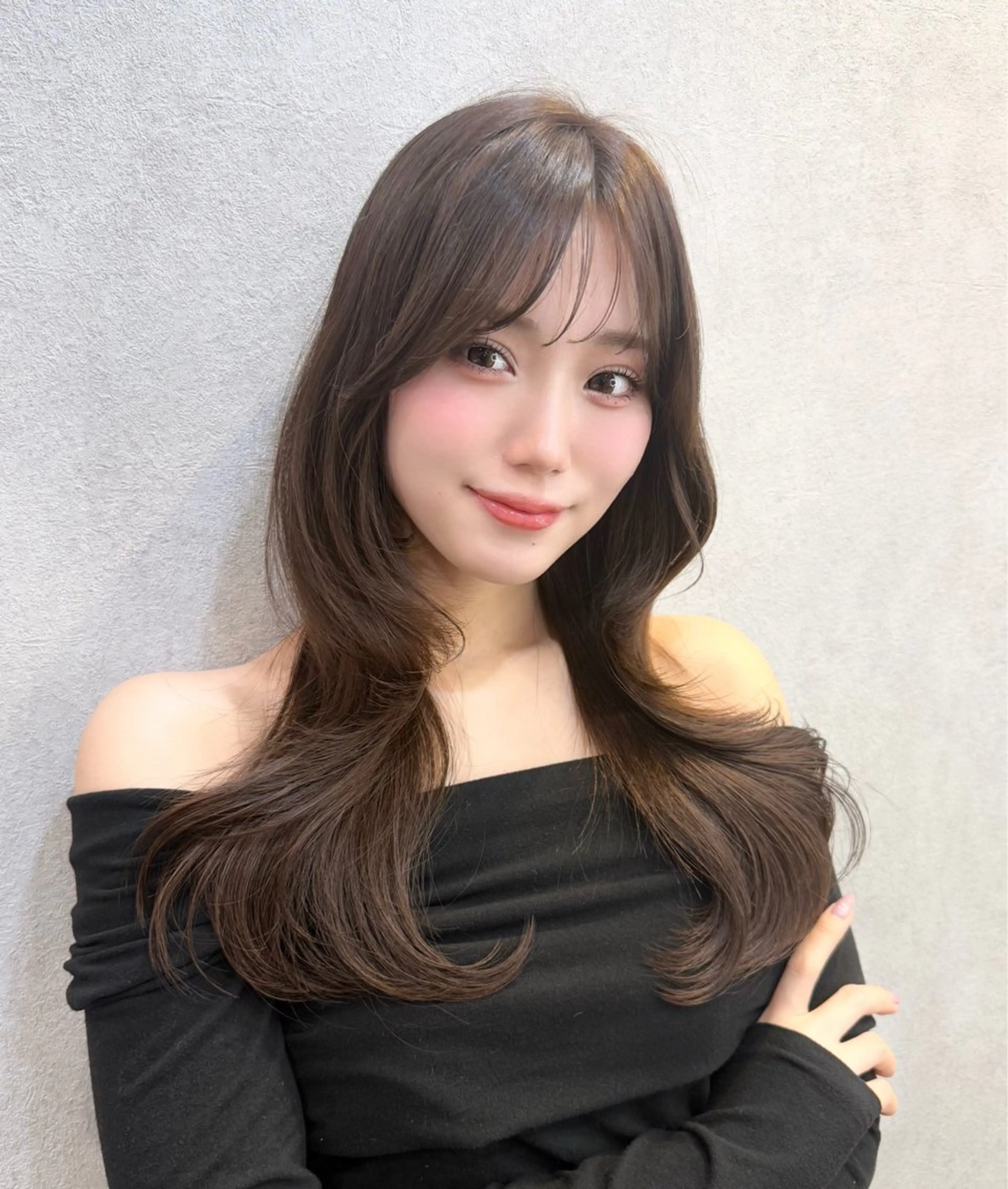 透明感カラー+内部補修スチームトリートメント🖤⟡.·コテ巻き仕上げ付き🌙の写真