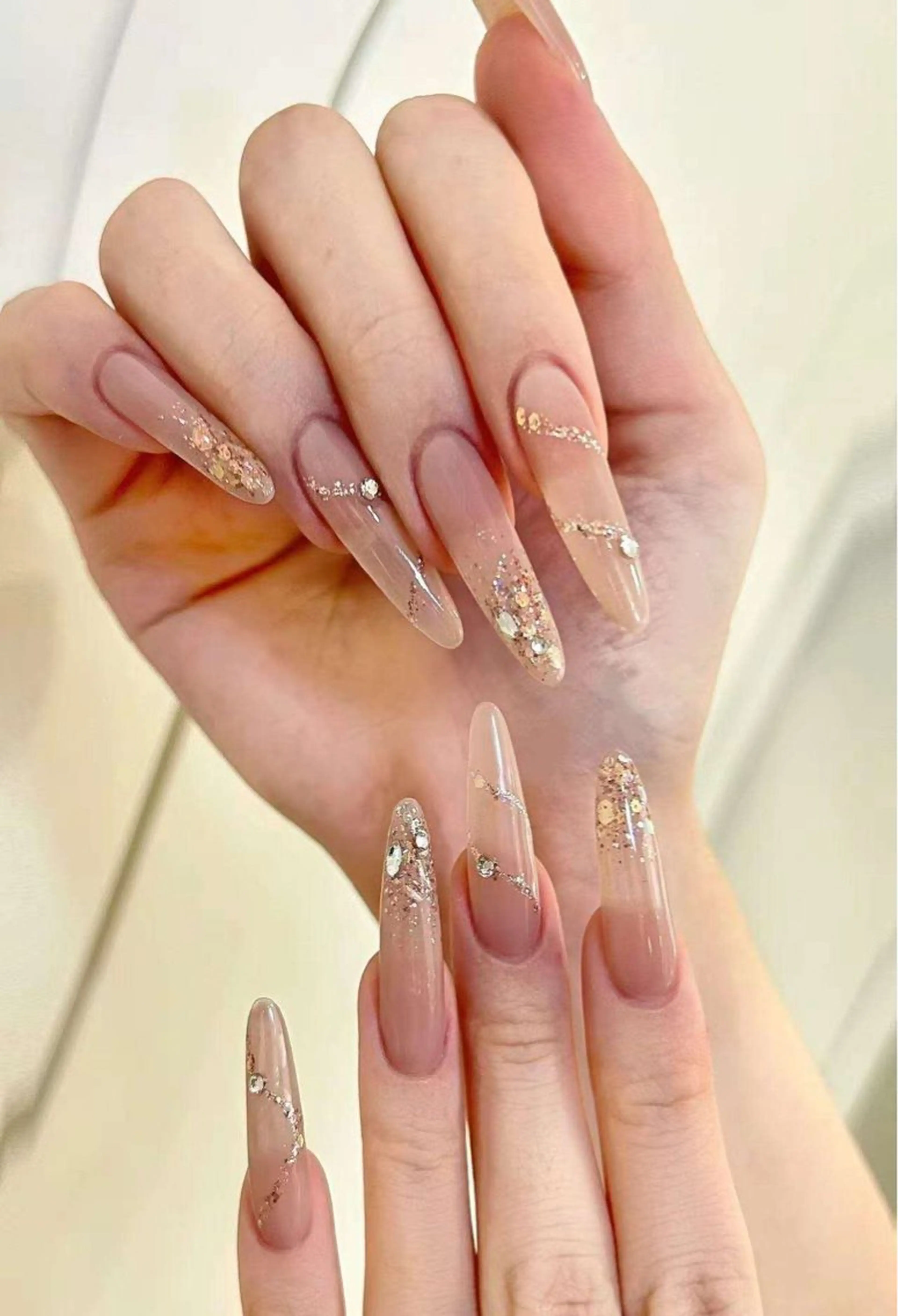 ネイル フラワーネイル フレンチネイル ジェルネイル ガラスフレンチ ハート ハンドネイル BabyYouMi ねねのネイルデザイン