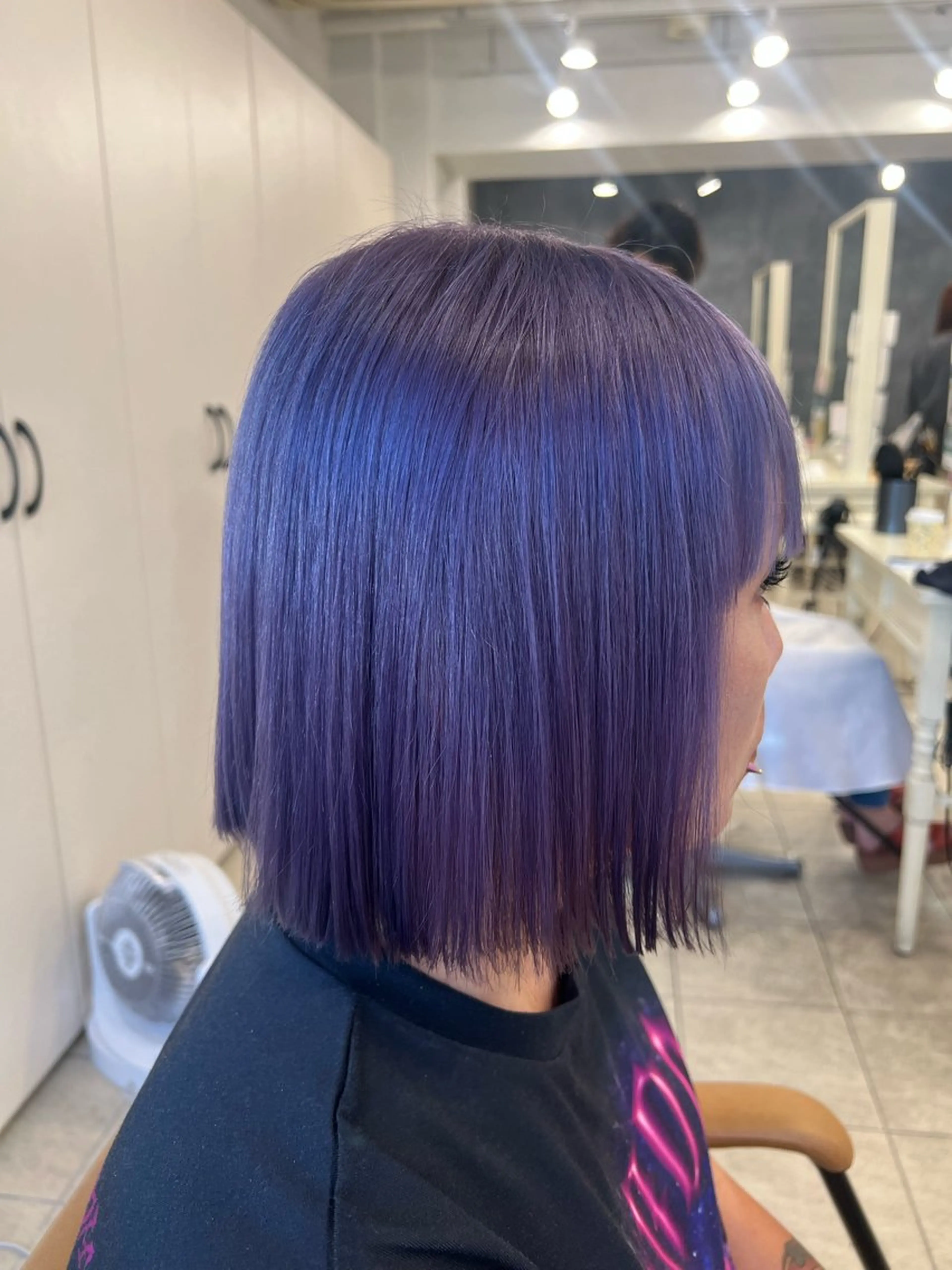 ミディアム カラー ブリーチ ブルーカラー ラベンダーカラー カット ヘアカラー トリートメント ヘアセット 🫧うる艶ヘアー🫧 Yukaのヘアスタイル
