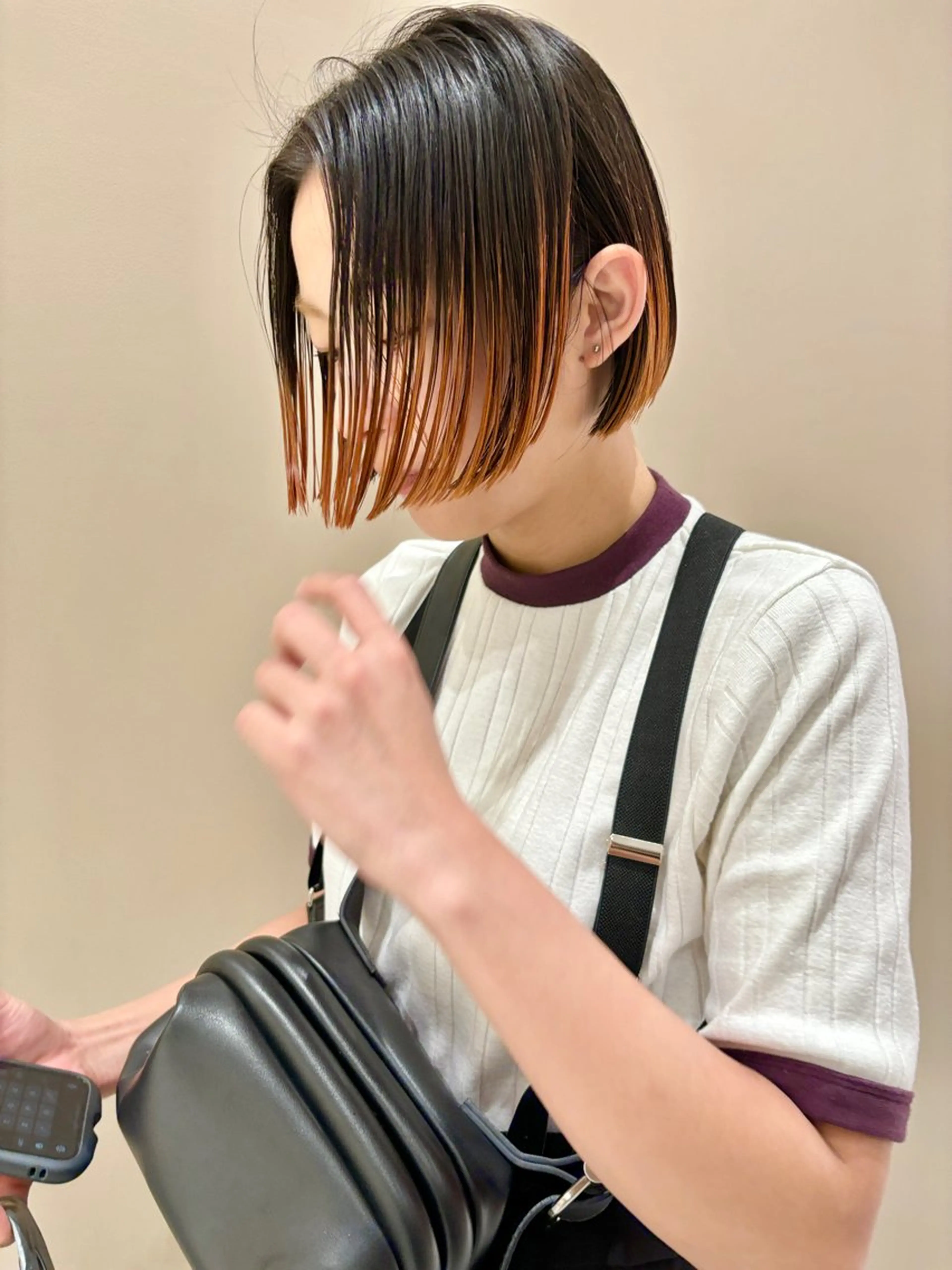 ショート カラー ブリーチ デザインカラー オレンジ ボブ 🌿ショート🌿 パーマ🌿淳平のヘアスタイル