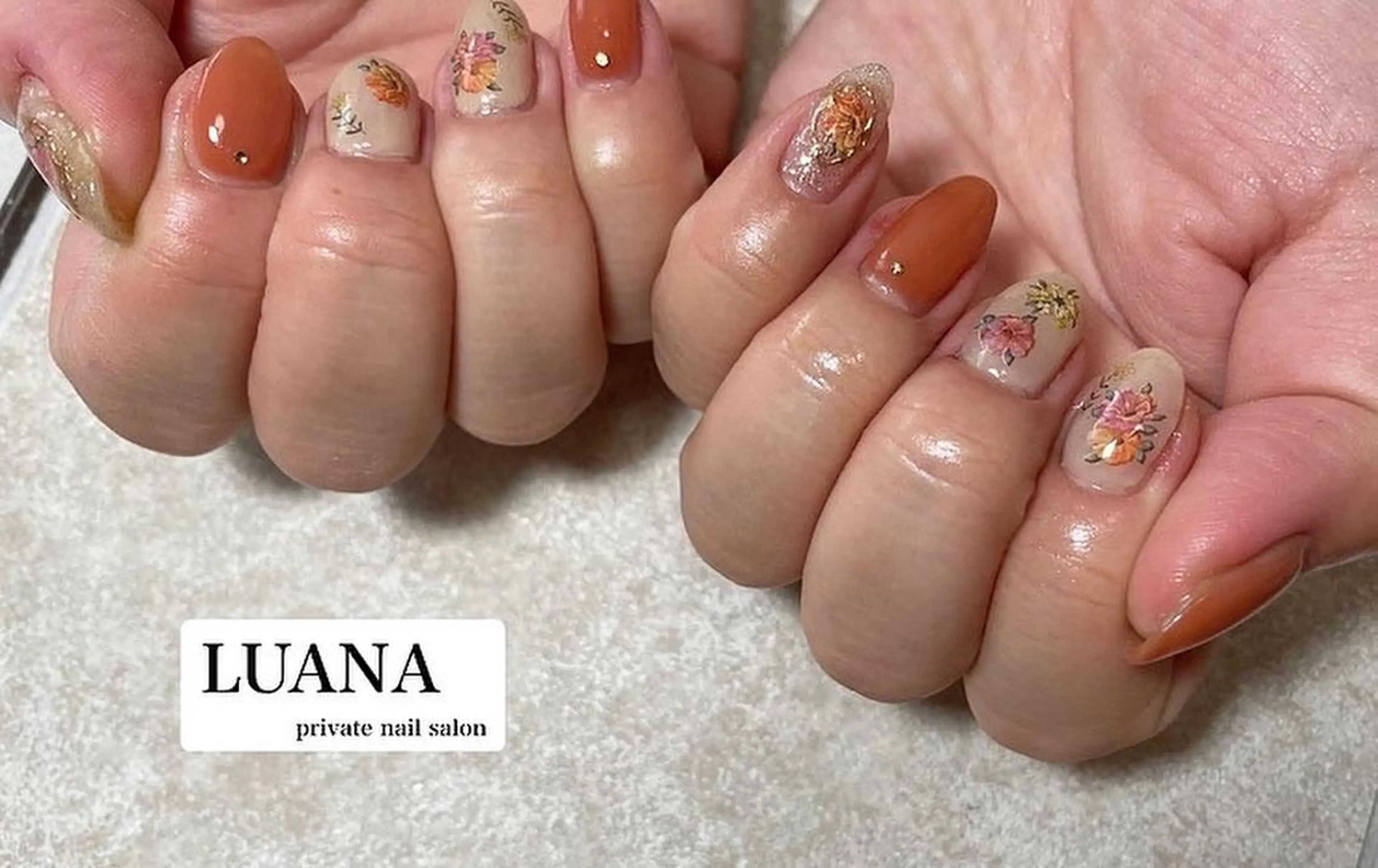 ネイル フラワーネイル フレンチネイル マットネイル ミラーネイル ニュアンスネイル ルアナ プライベートサロンのネイルデザイン
