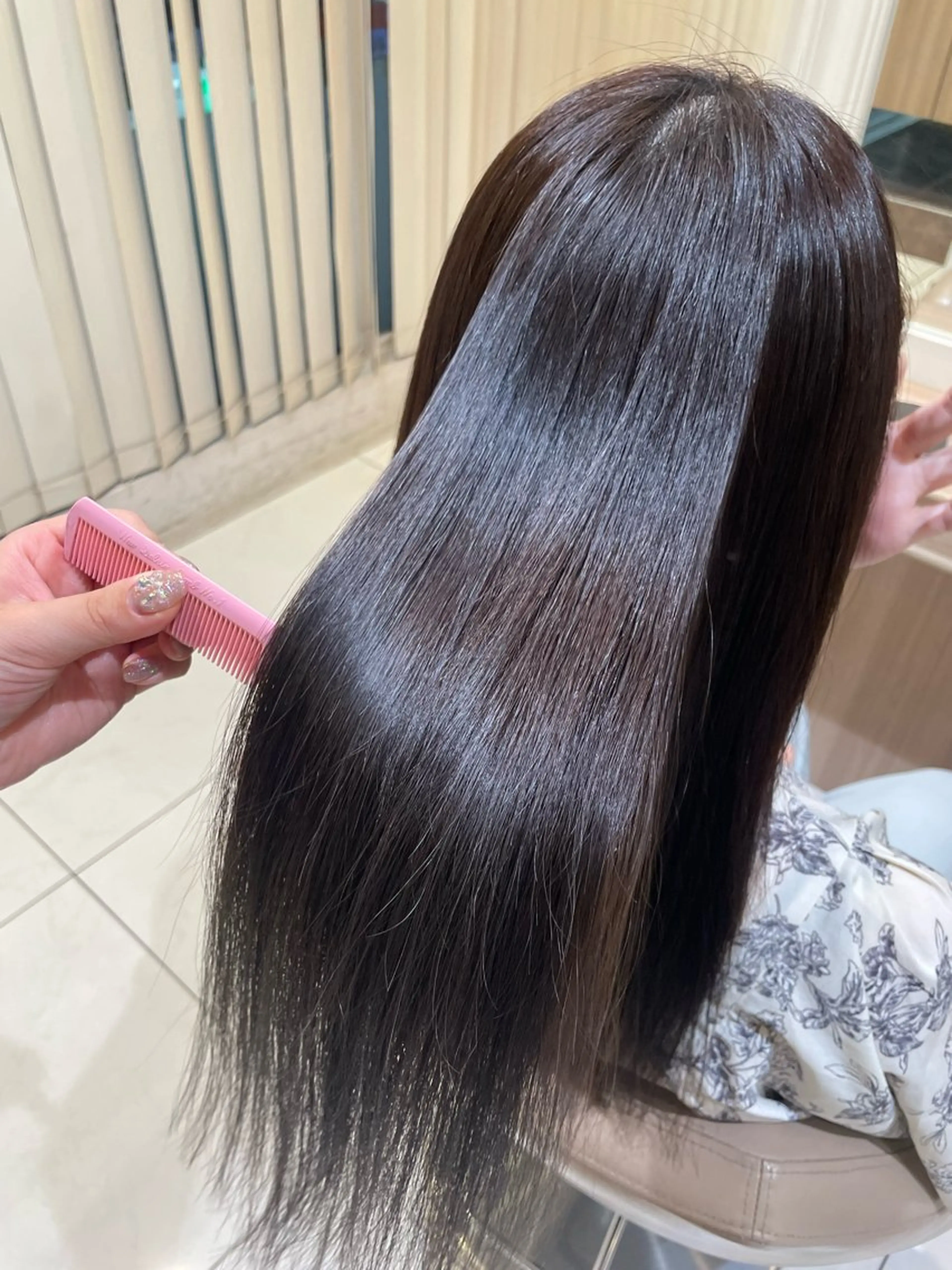 ロング カラー パーマ カット ヘアカラー 縮毛矯正 トリートメント 韓国ヘアメイク🎀/ 縮毛矯正✨山本媛香のヘアスタイル