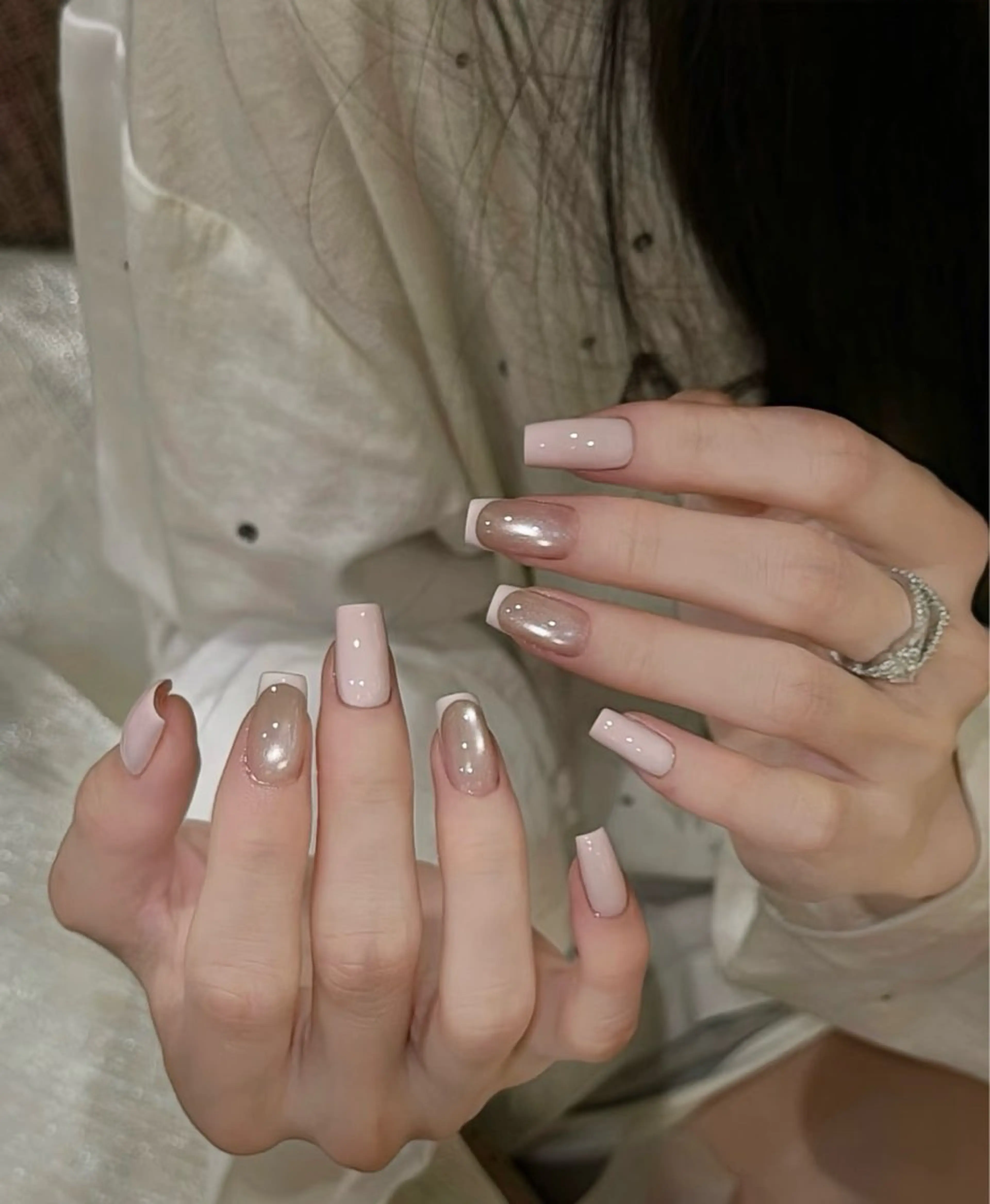 ネイル アートネイル フレンチネイル マグネットネイル ミラーネイル オフィスネイル ハンドネイル Blossom nail【ブラソンネイル】所属・Blossom nail_Yuniのネイルデザイン