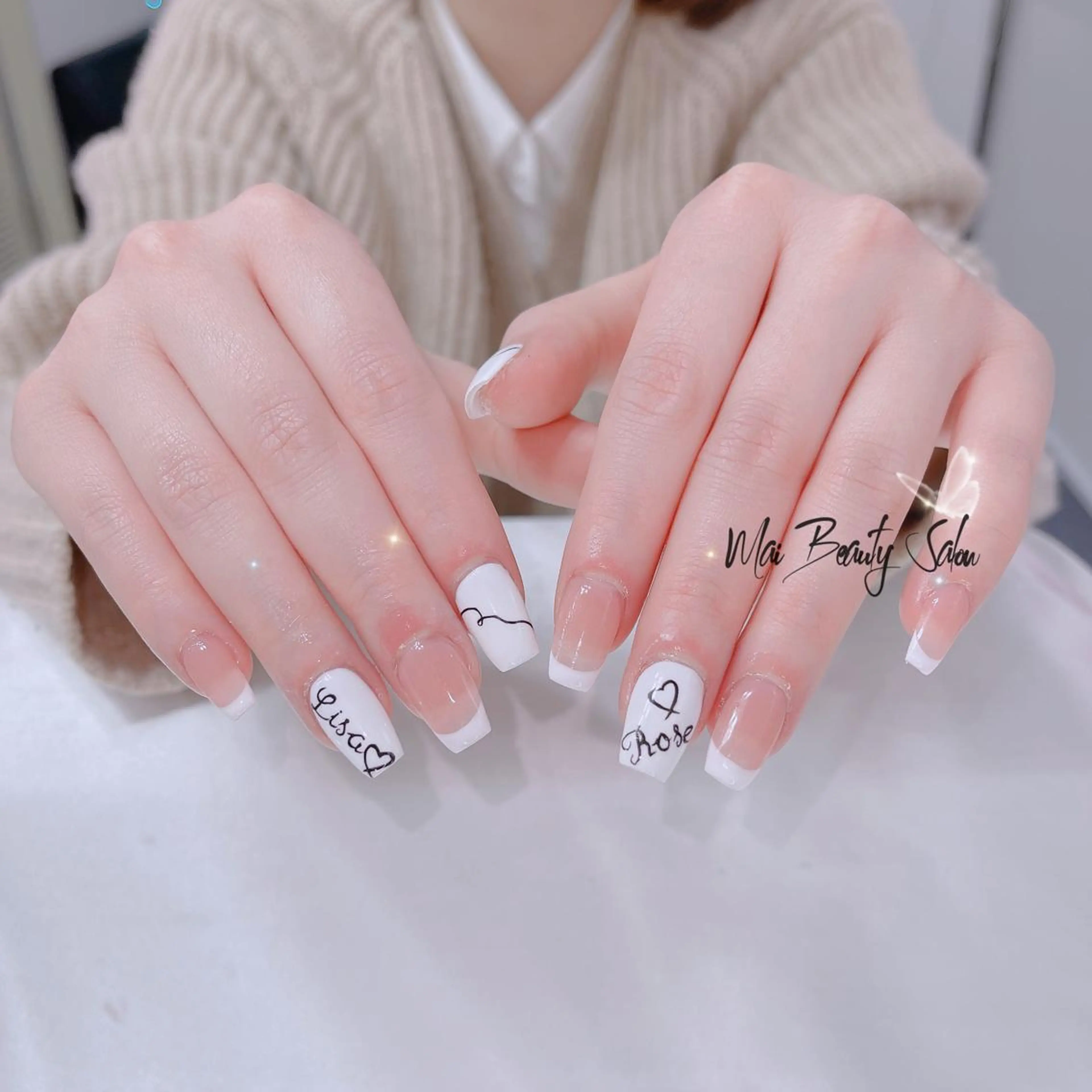 ネイル オーロラネイル チークネイル 長さ出し フラッシュネイル フットネイル ハンドネイル MaiBeauty Niのネイルデザイン