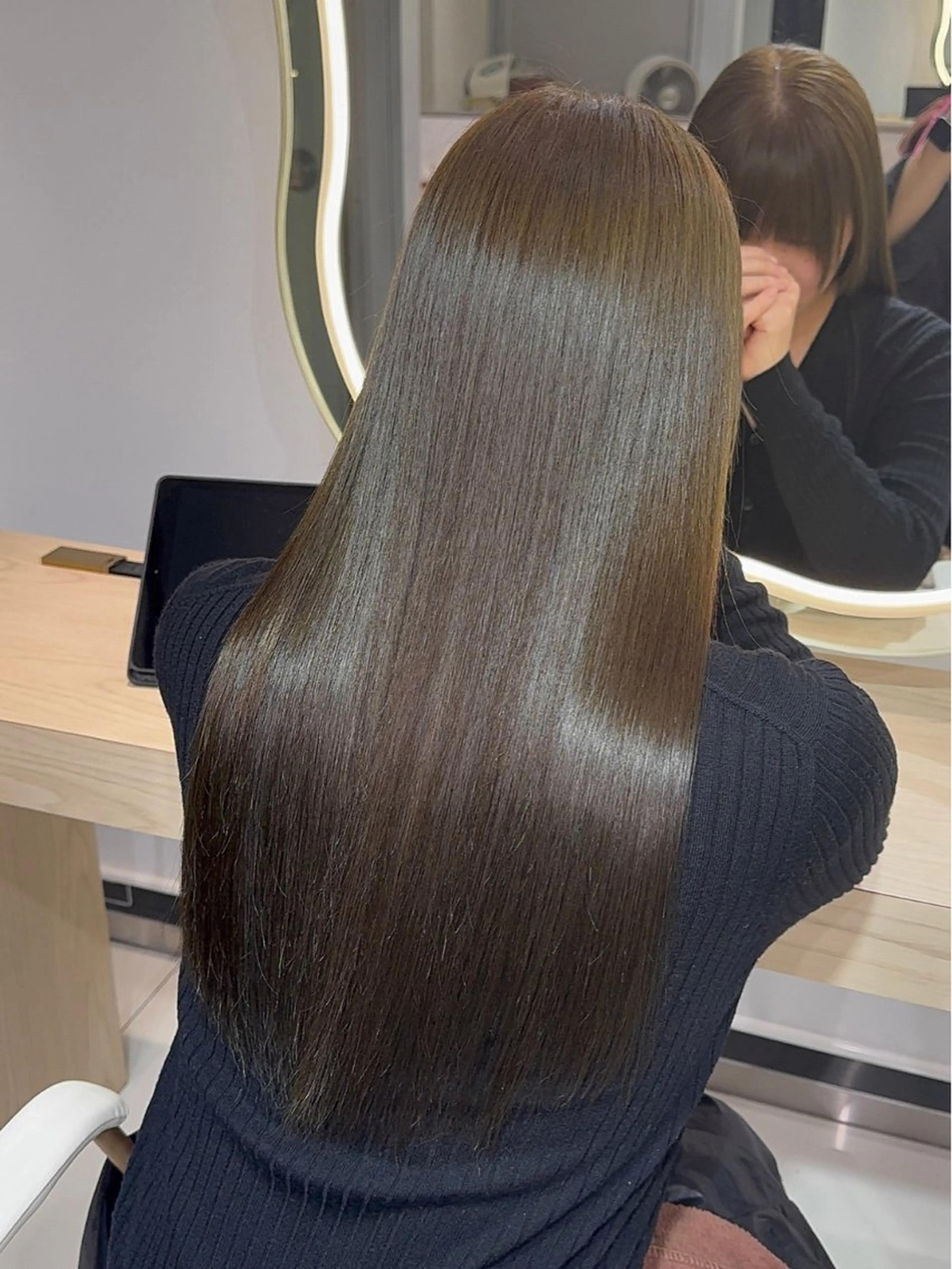 ロング カラー パーマ 顔まわりカット/ カラー/西野和裕のヘアスタイル