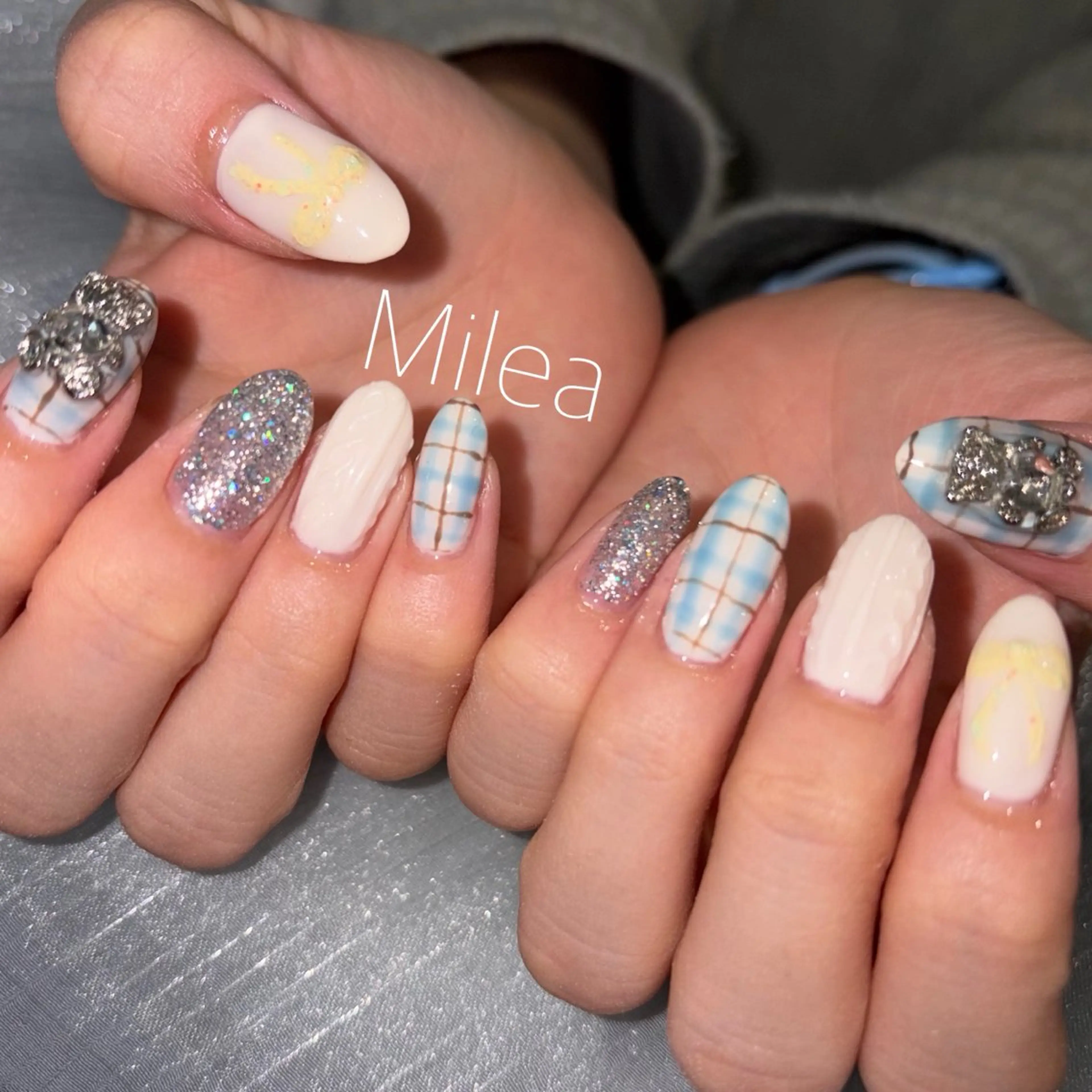 ネイル ハンドネイル Milea(ミレア)所属・Milea🩵 Sayaka🪩のネイルデザイン