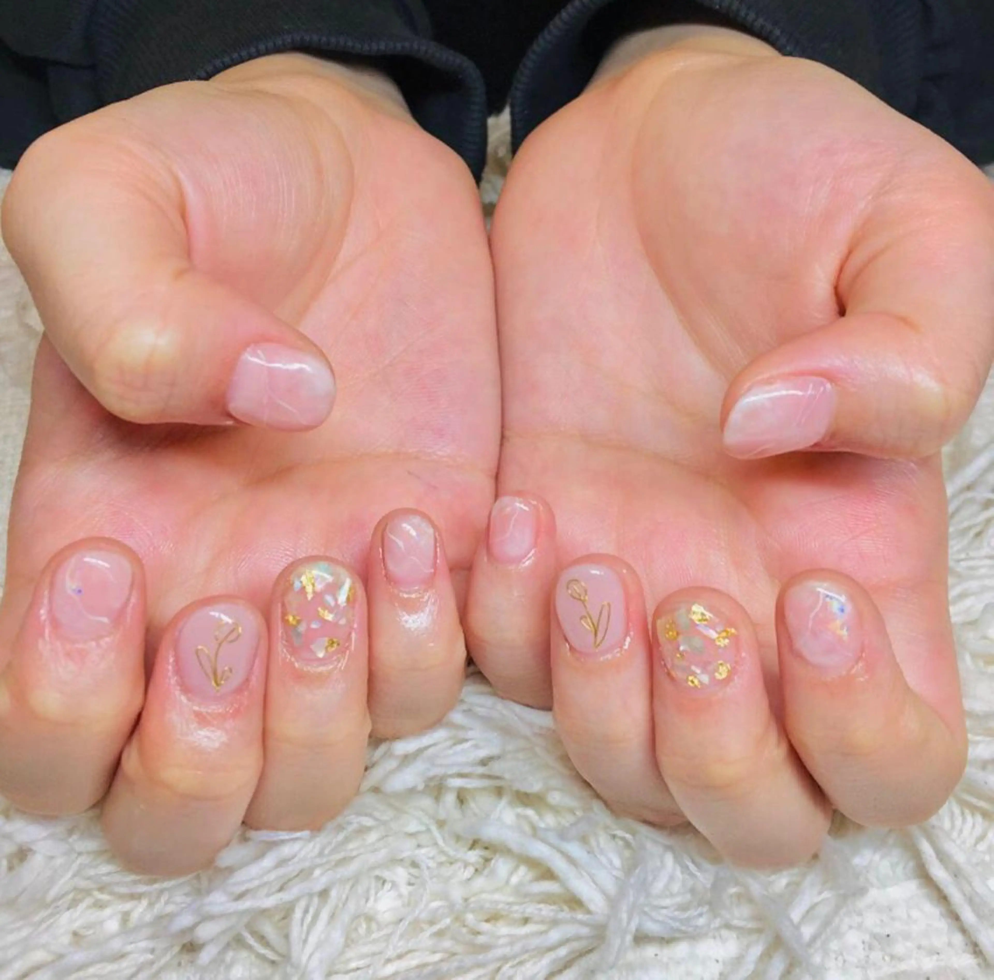 ショート カラー パーマ キッズ ネイル マツエク・マツパ フラワーネイル ハンドネイル ハンドケア nail&eye Aoのマツエク・マツパデザイン