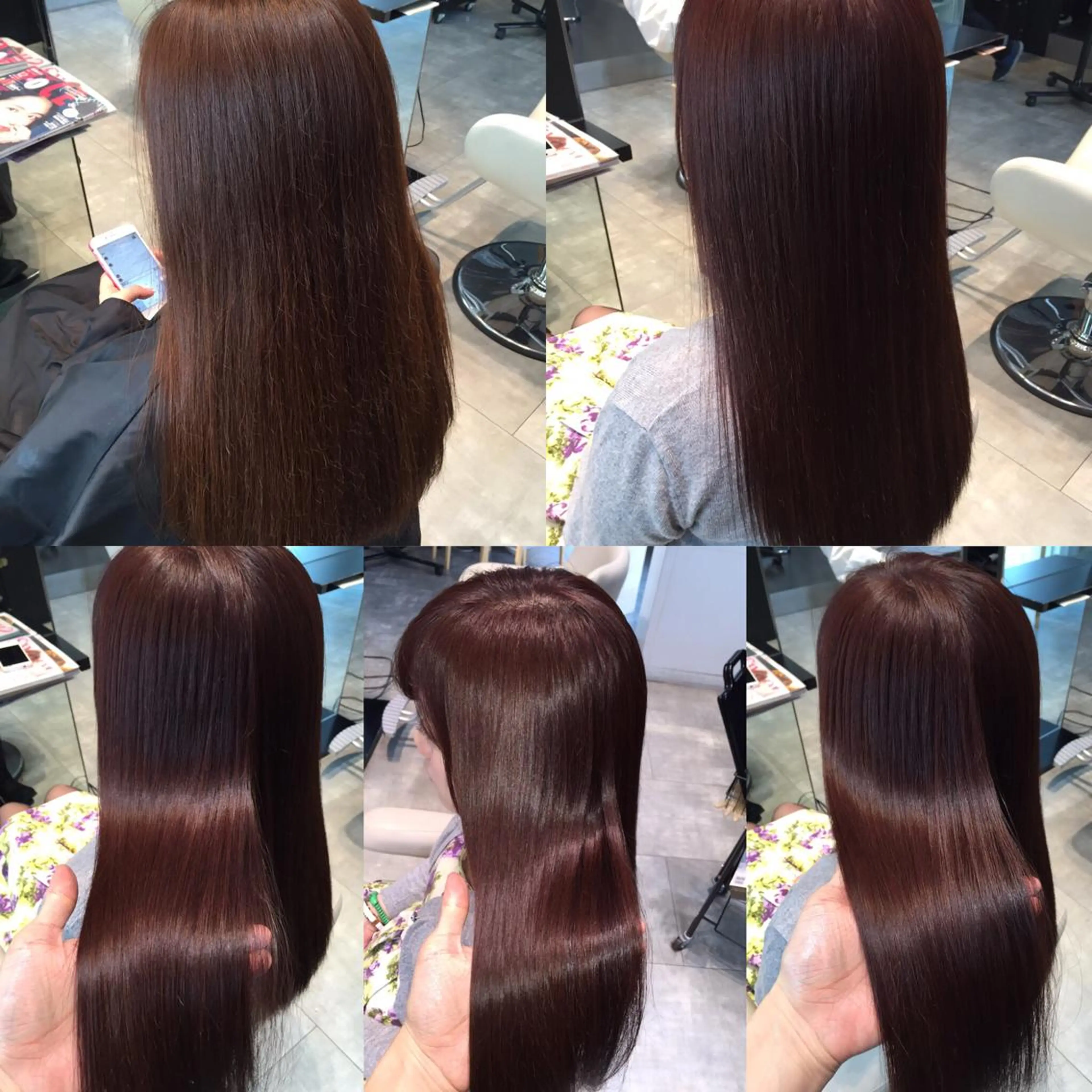 ミディアム セミロング ロング カラー イルミナカラー Re:ta KANZOのヘアスタイル