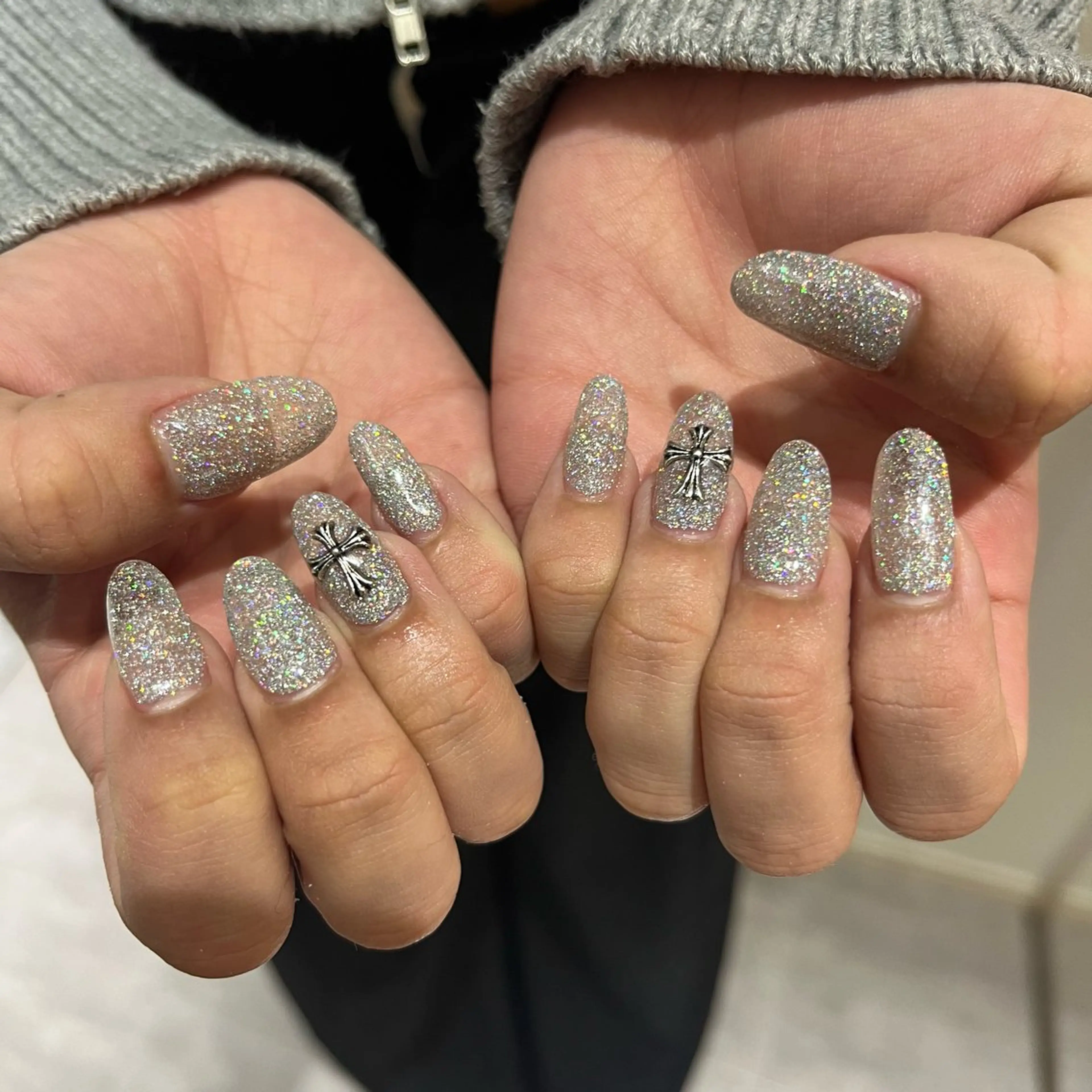 ネイル アートネイル フラッシュネイル フレンチネイル ジェルネイル ガラスフレンチ You&Me Naoのネイルデザイン