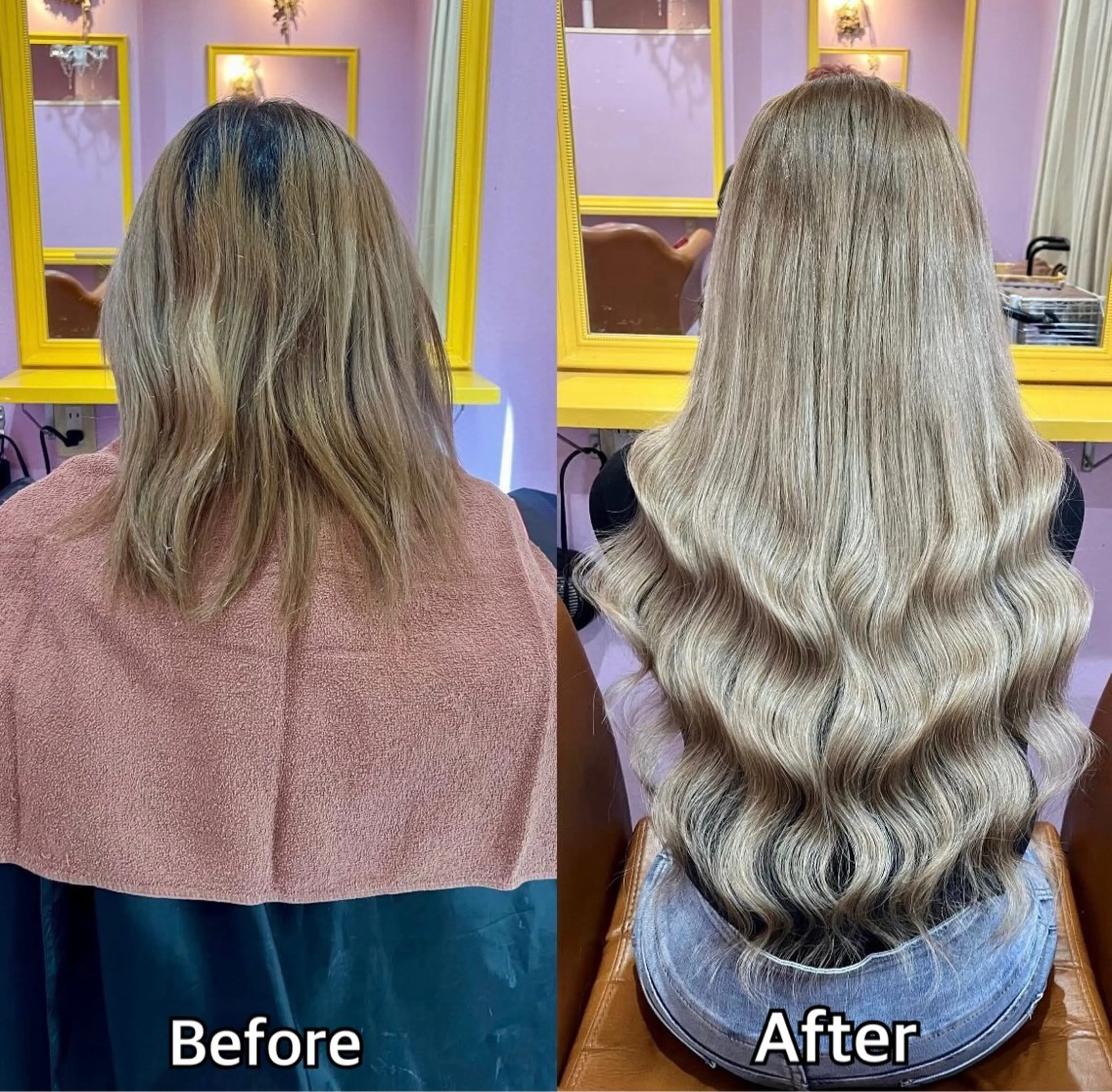 ロング シール＋ちび編み込み エクステ梅田🐨のヘアスタイル