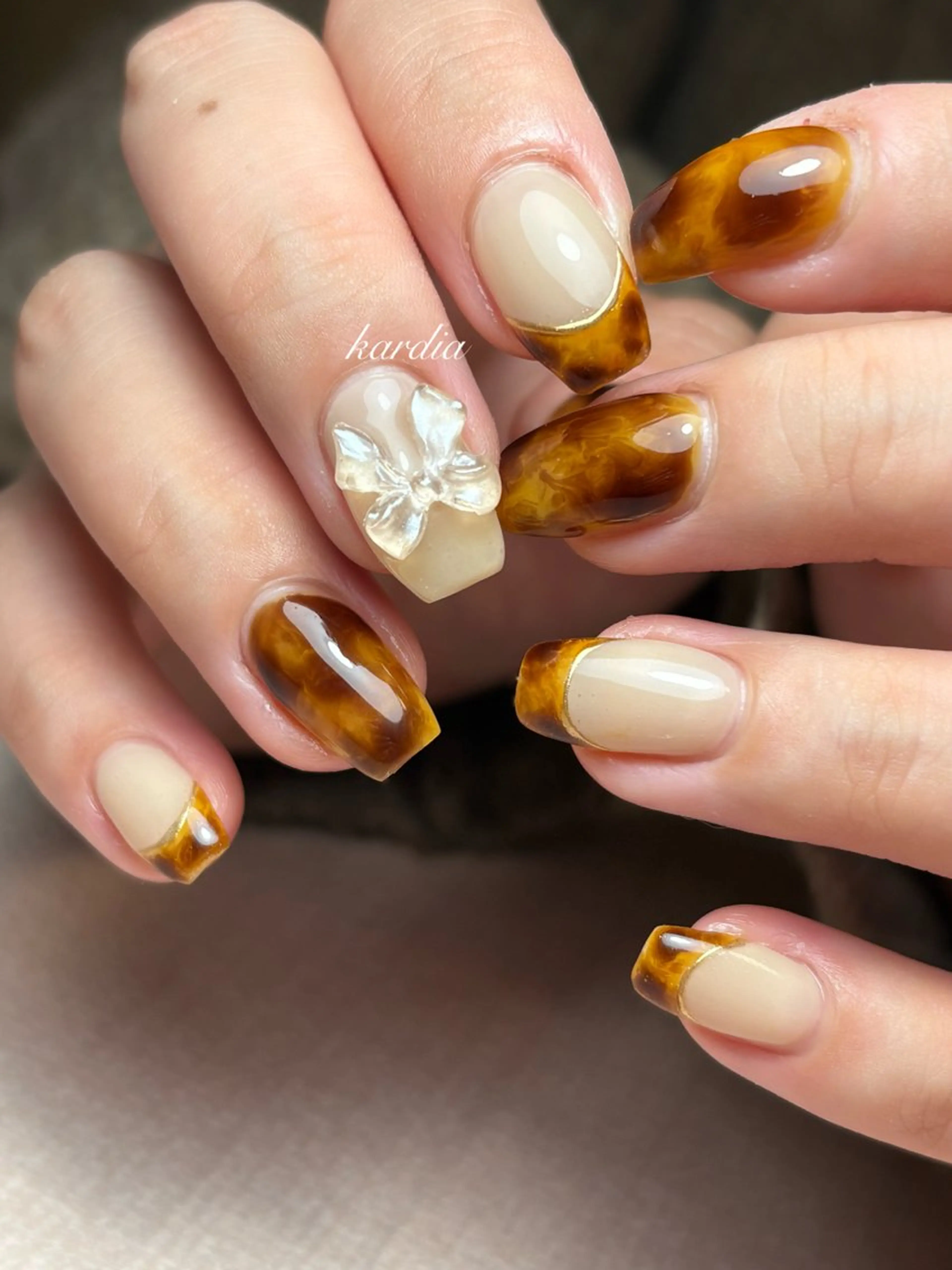 ネイル ハンドネイル καρδιά -ｶﾙﾃﾞｨｱ-のネイルデザイン