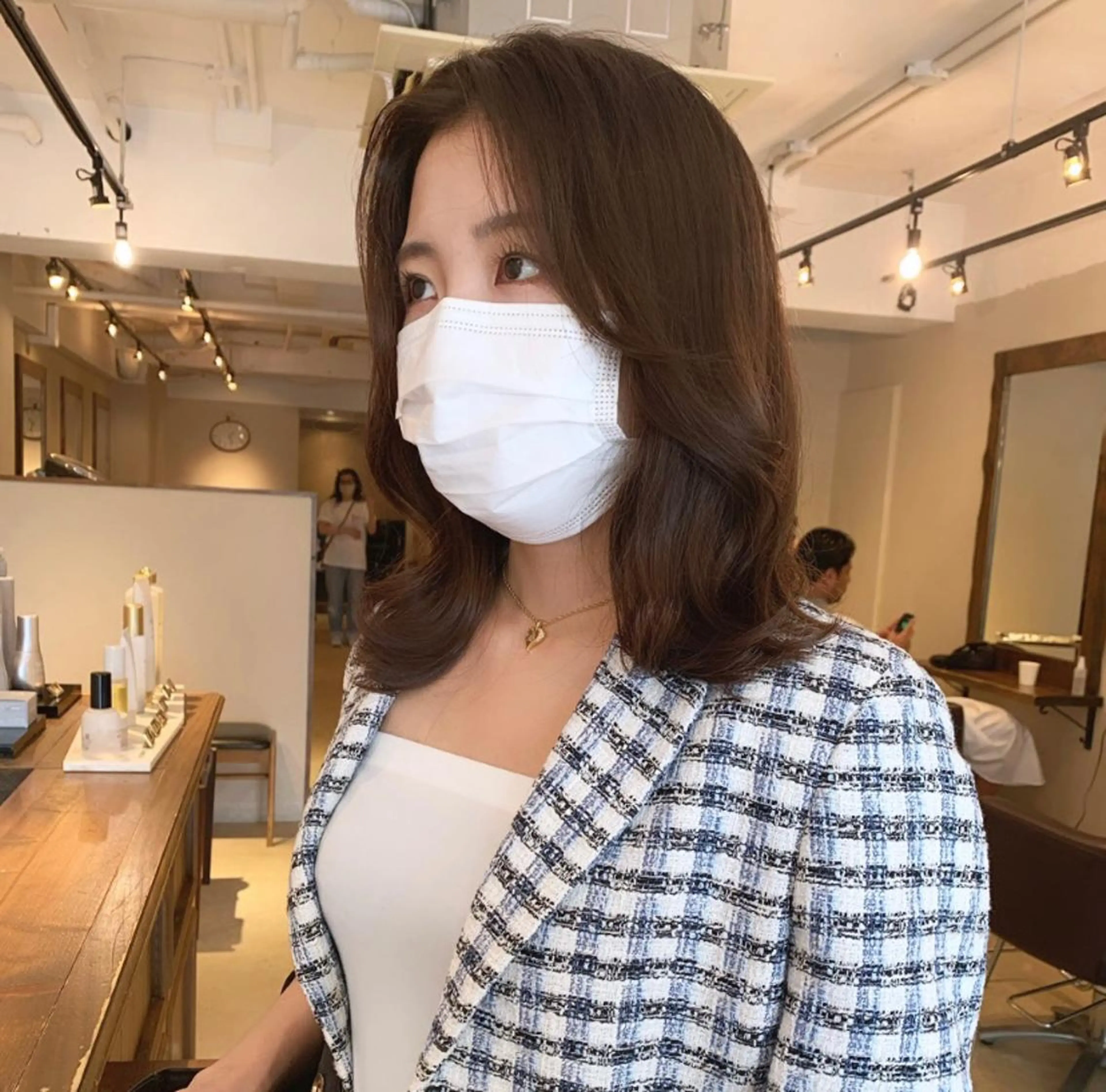 ミディアム カラー 透明感/オリーブ/ グレージュ/YUKAのヘアスタイル