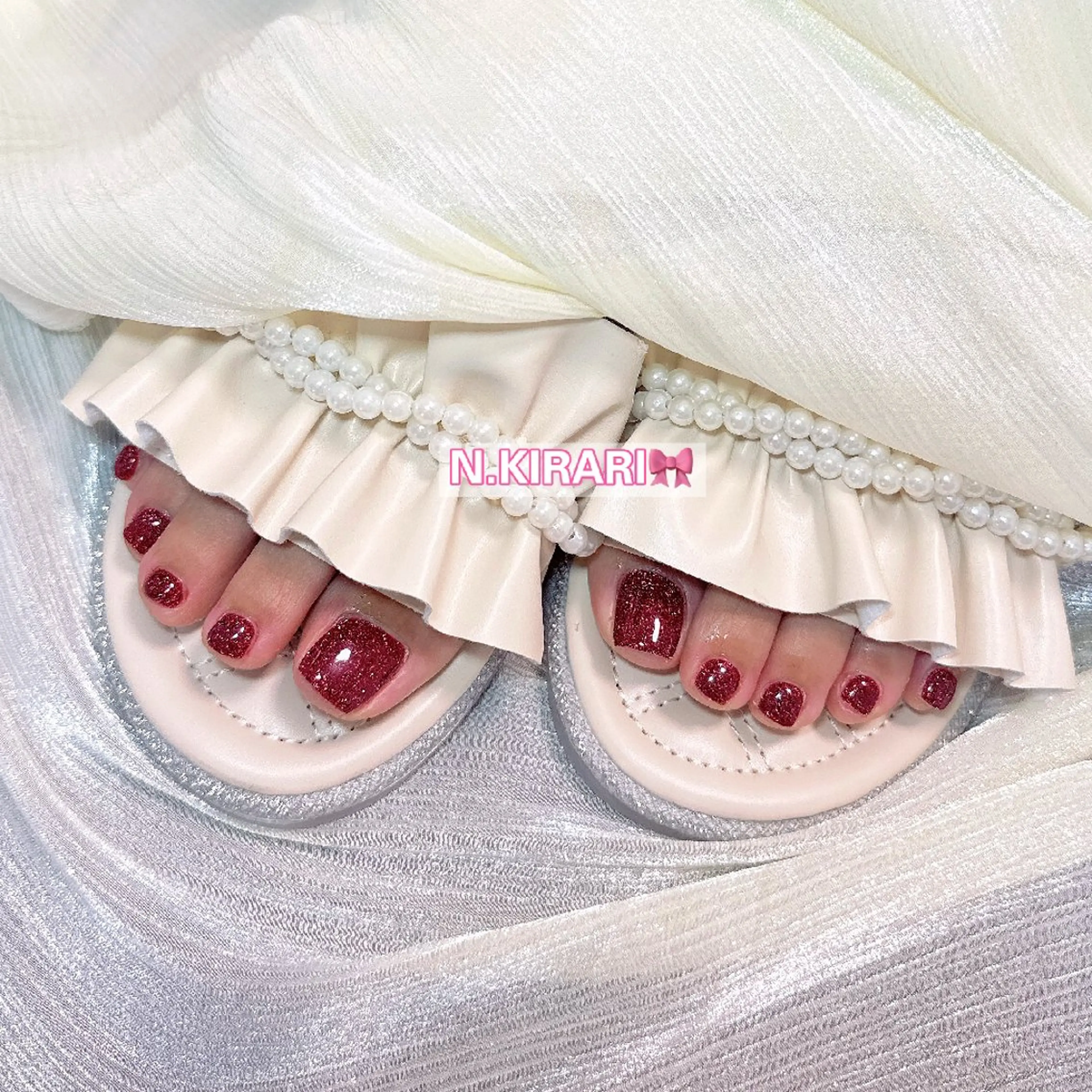 ネイル フットネイル 🎀 ユズ 🎀のネイルデザイン