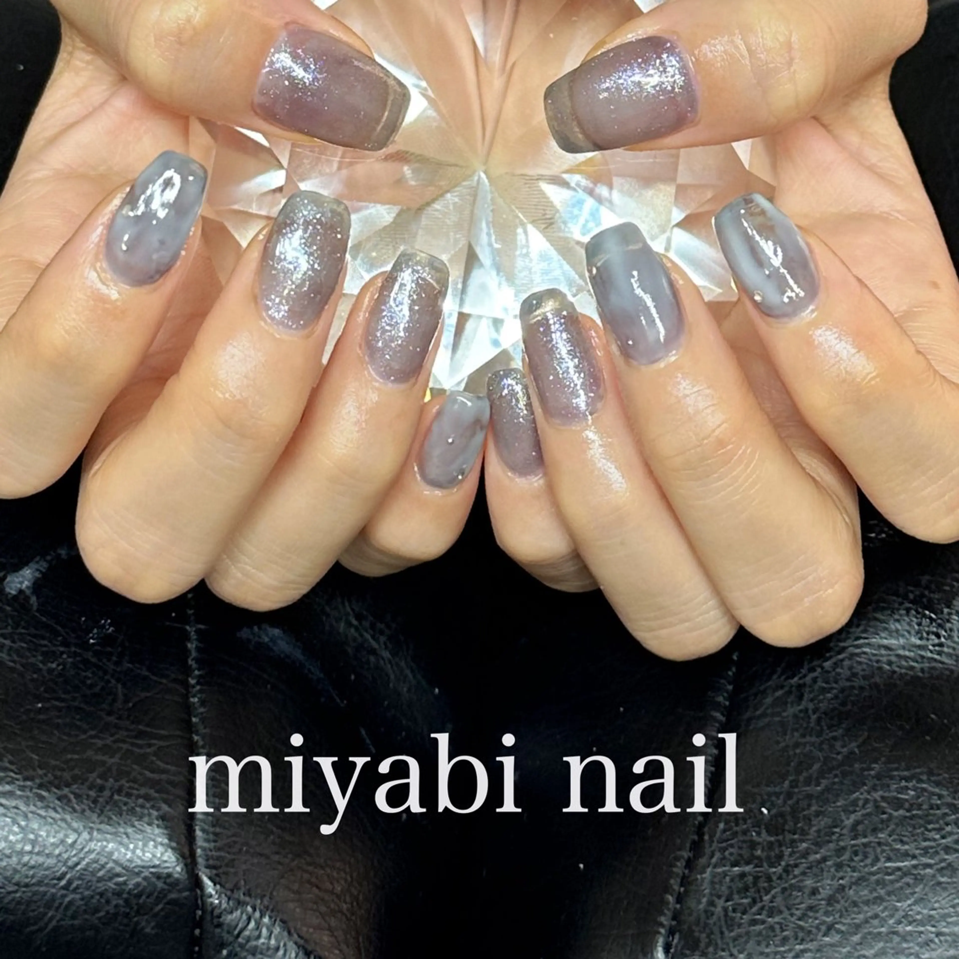 ネイル ジェルネイル キラキラネイル ラメ(グリッター) 持ち込み ニュアンスネイル ハンドネイル miyabi nail 桂川駅近くのネイルデザイン