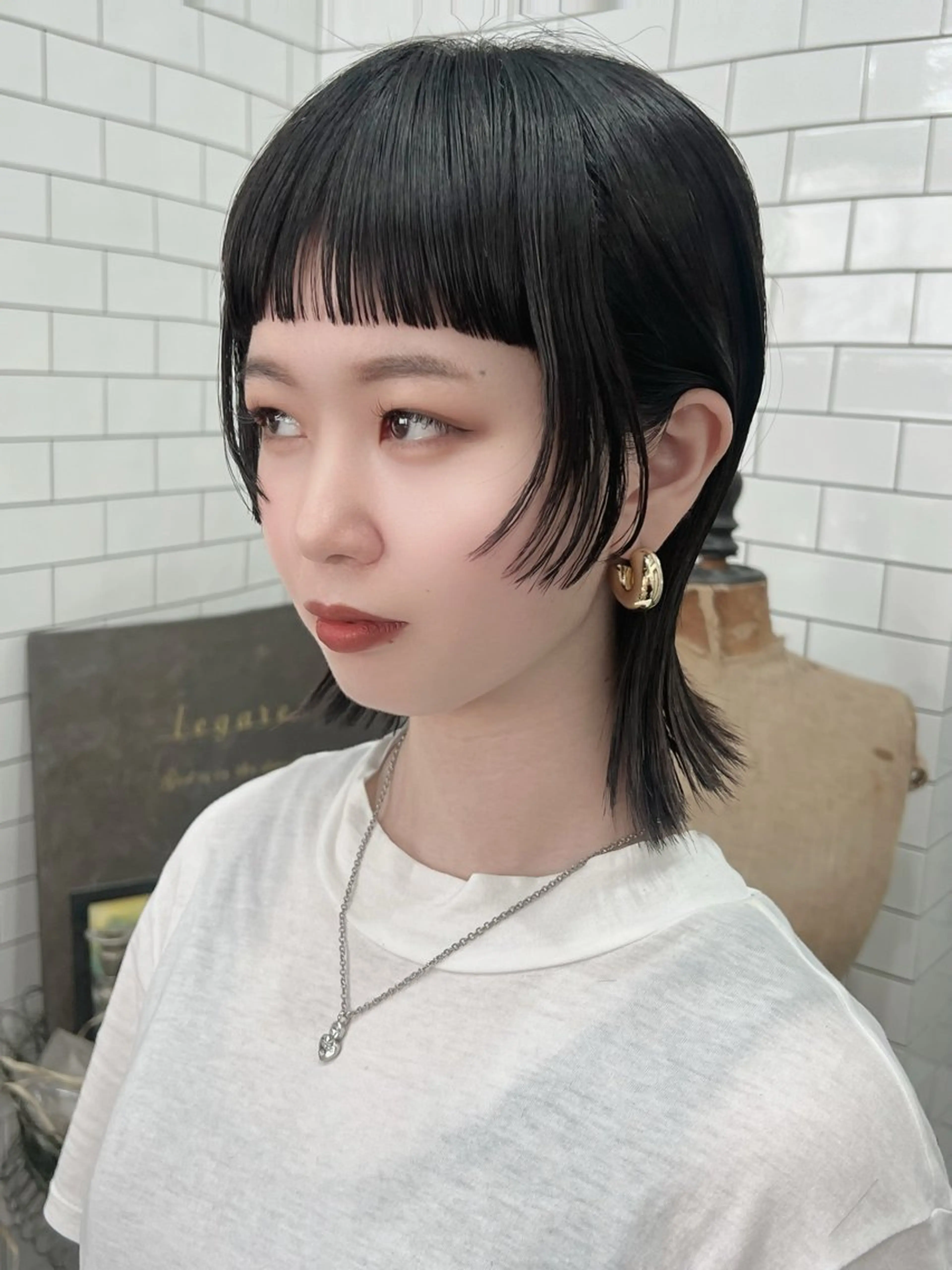 ショート カット ヘアカラー トリートメント 紙屋町ショート /ボブ　パーマ河内蓮のヘアスタイル