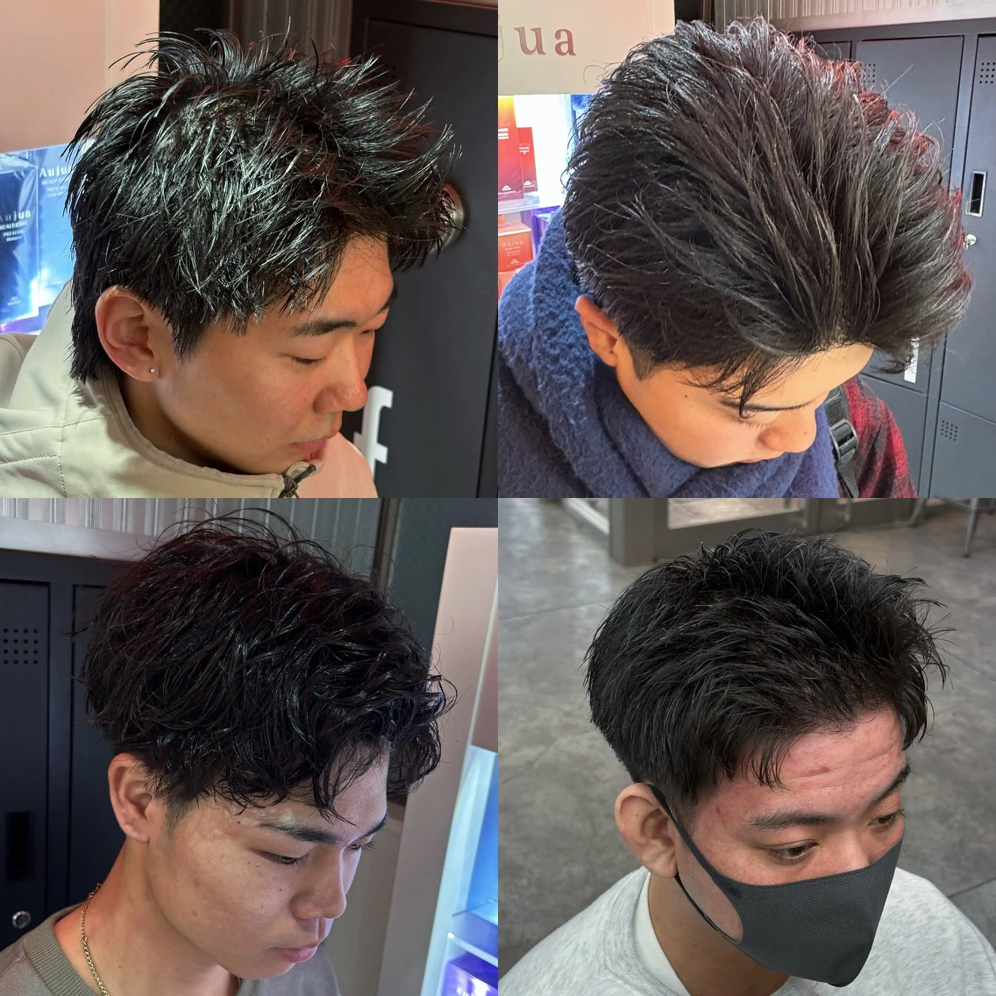 ショート カラー パーマ メンズ カット ヘアセット メンズパーマ特化 🔥韓国ヘア職人🔥のヘアスタイル