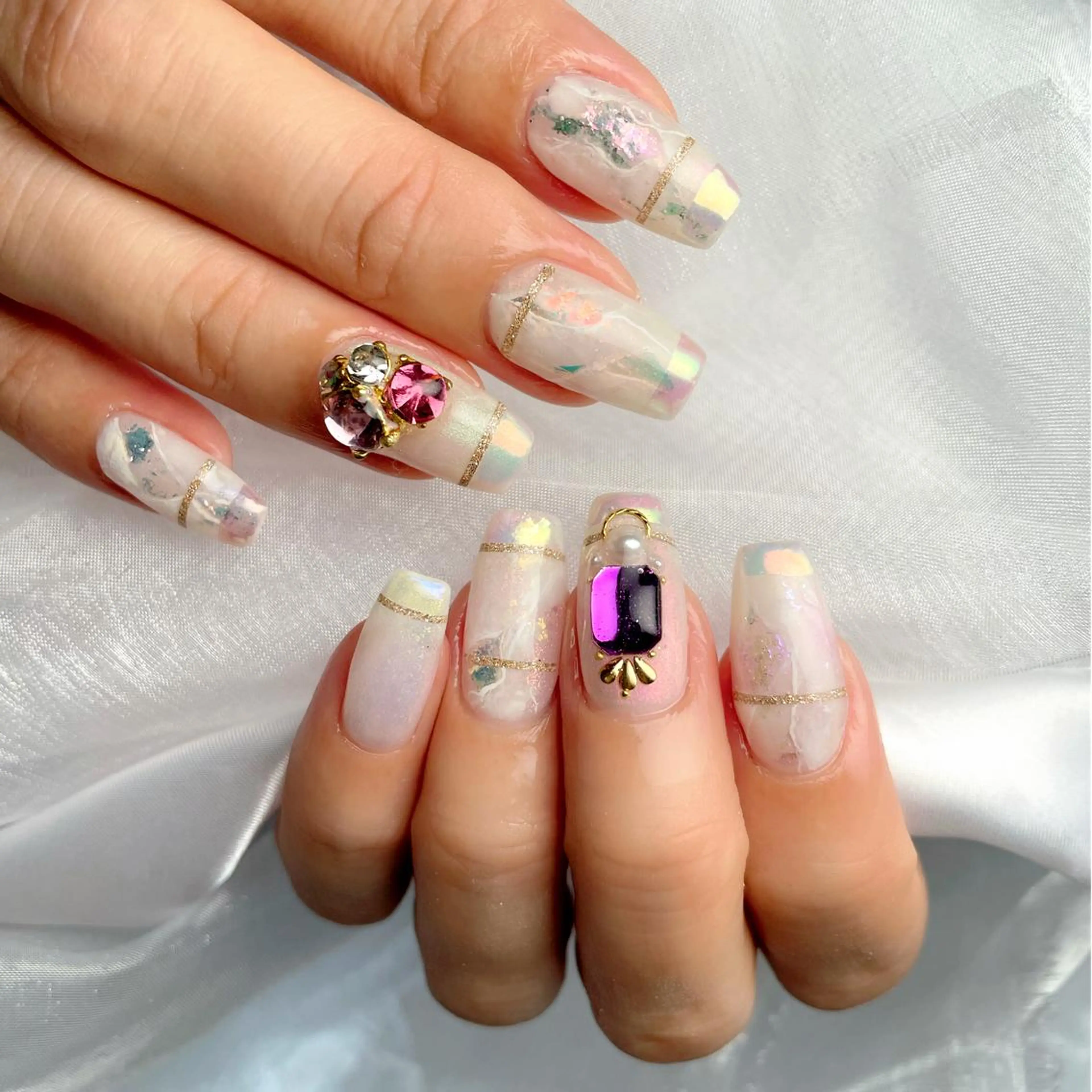 セミロング ネイル 下妻市ﾈｲﾙｻﾛﾝ M_styleのネイルデザイン