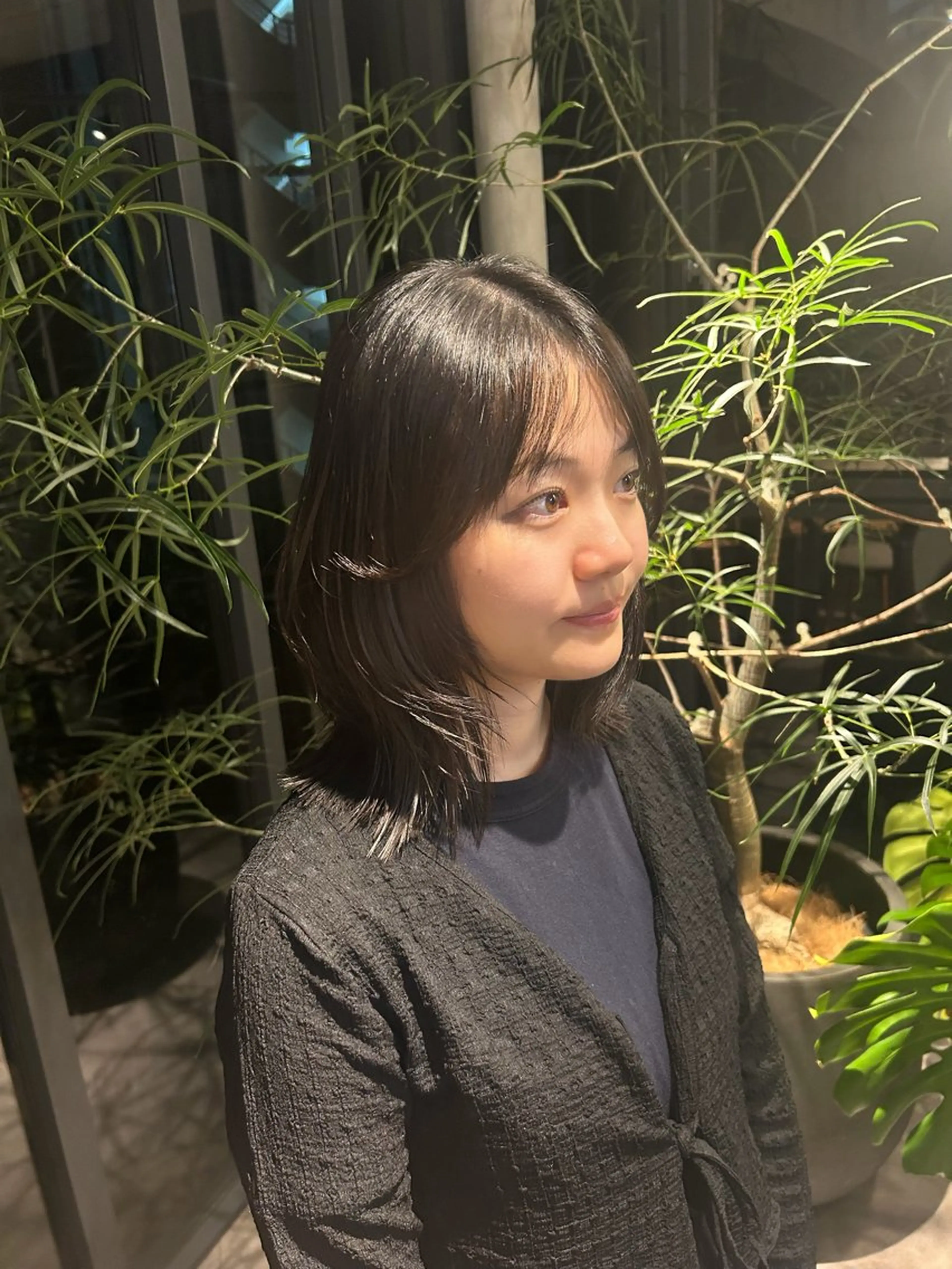 ミディアム カラー パーマ くびれヘア レイヤーカット 👒oikawa kaede🍃のヘアスタイル