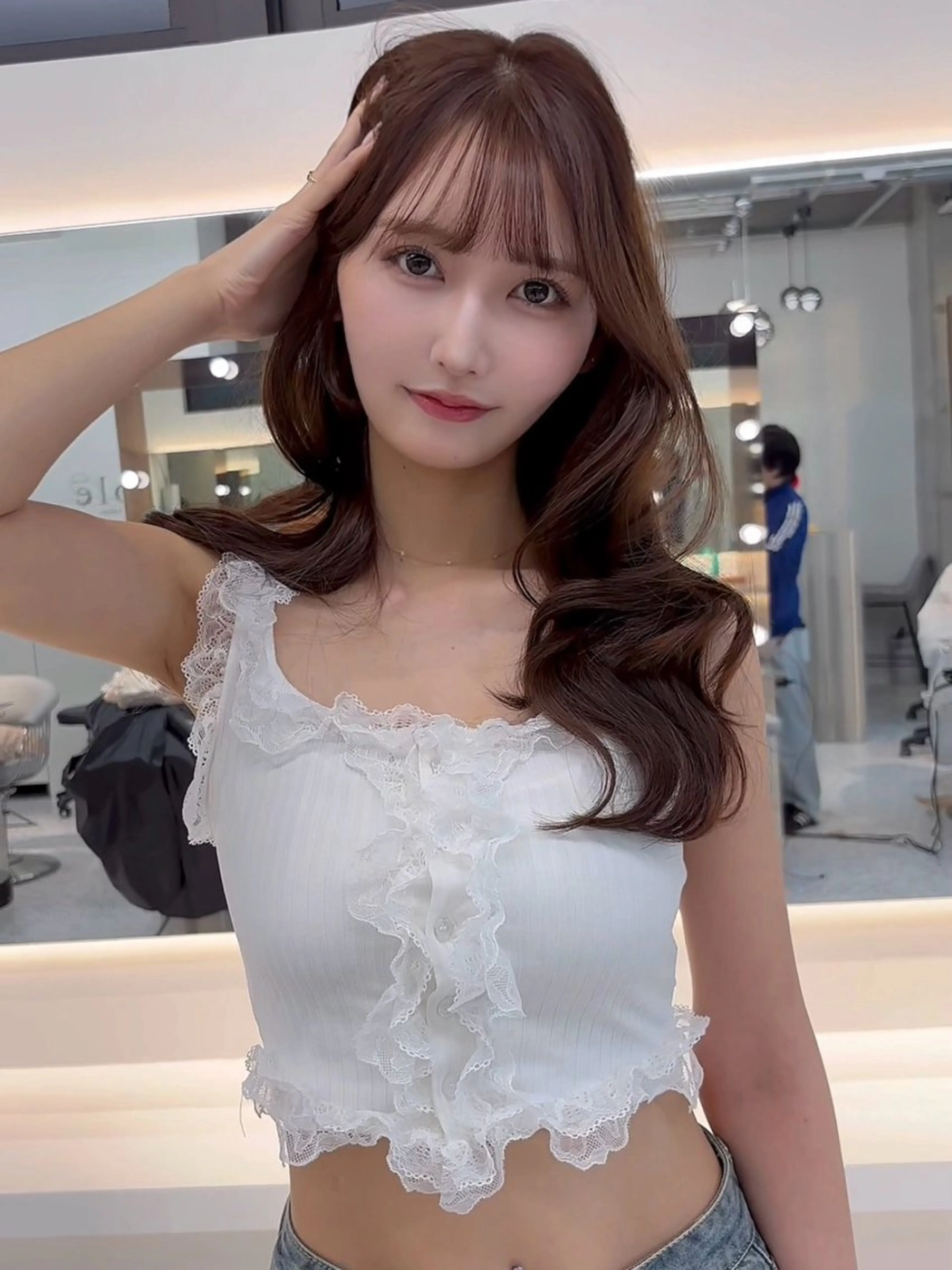 ミディアム カラー 髪質改善 レイヤーカット 縮毛矯正 【美髪矯正】 吉村　清志のヘアスタイル