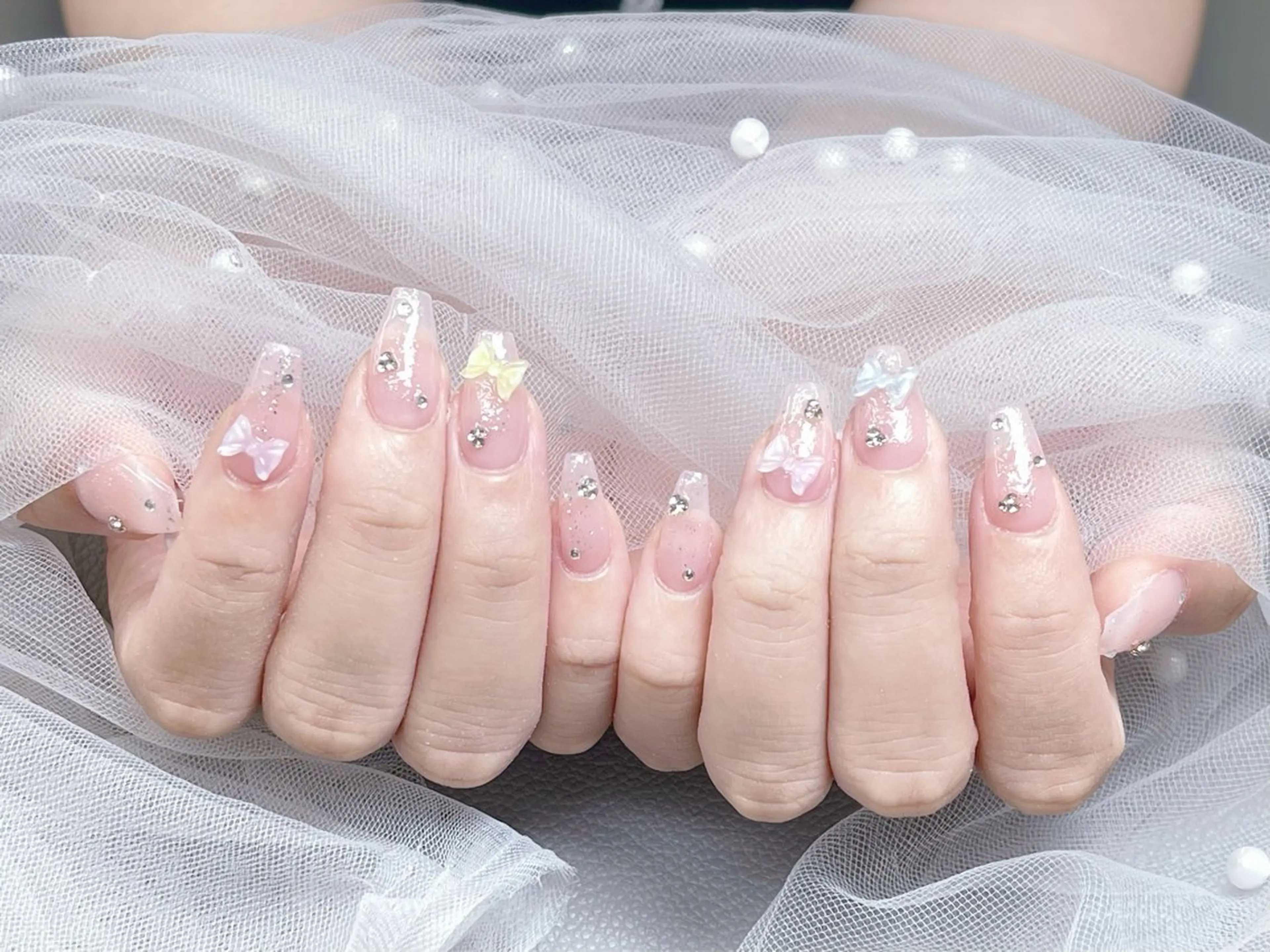 メンズ ネイル アートネイル フレンチネイル ジェルネイル キラキラネイル パラジェル ハンドネイル Bloom スカルプ専門店のネイルデザイン