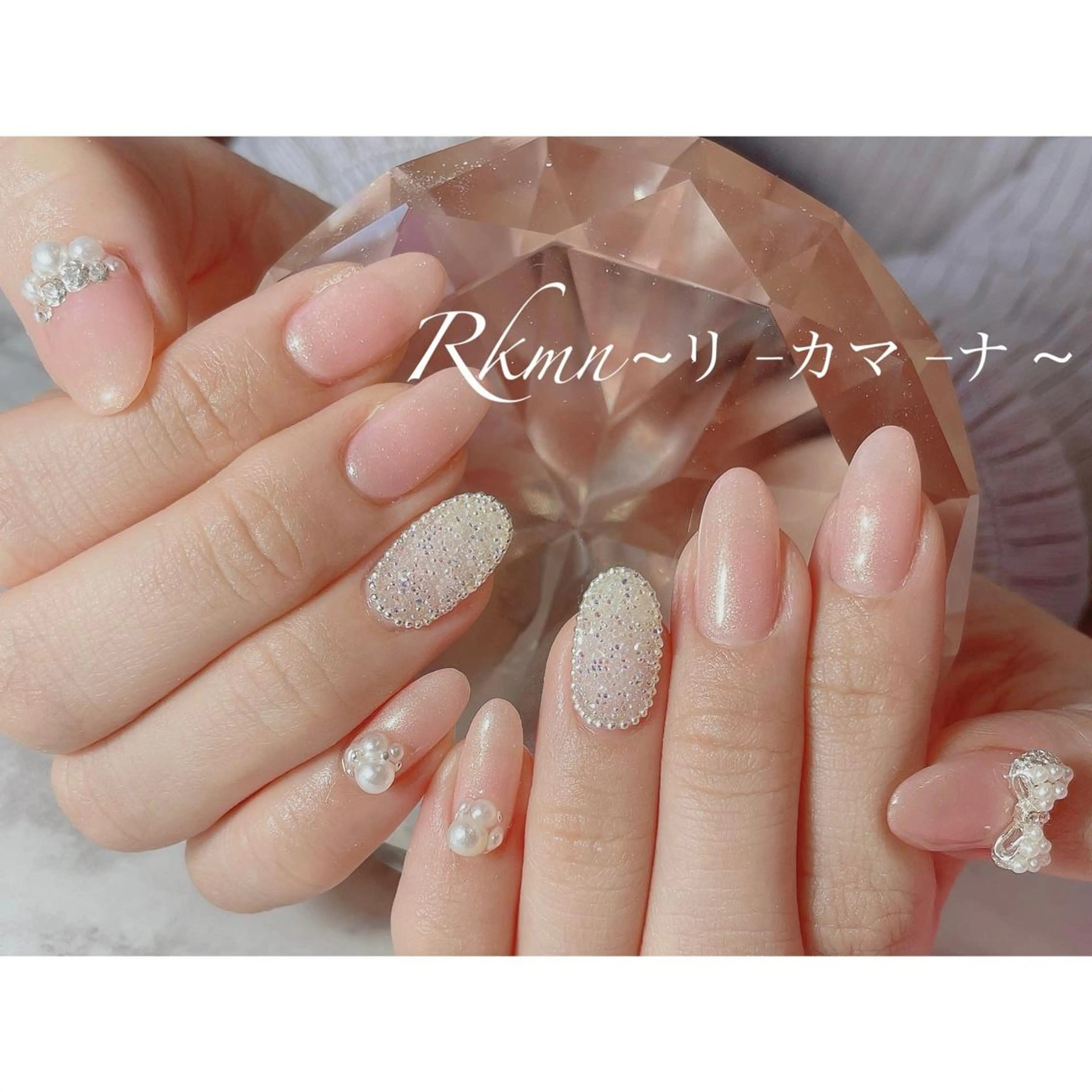 ネイル アートネイル ピンク リボン 春ネイル ハンドネイル フットネイル ハンドケア Rkmn ~リ-カマ-ナ~のネイルデザイン