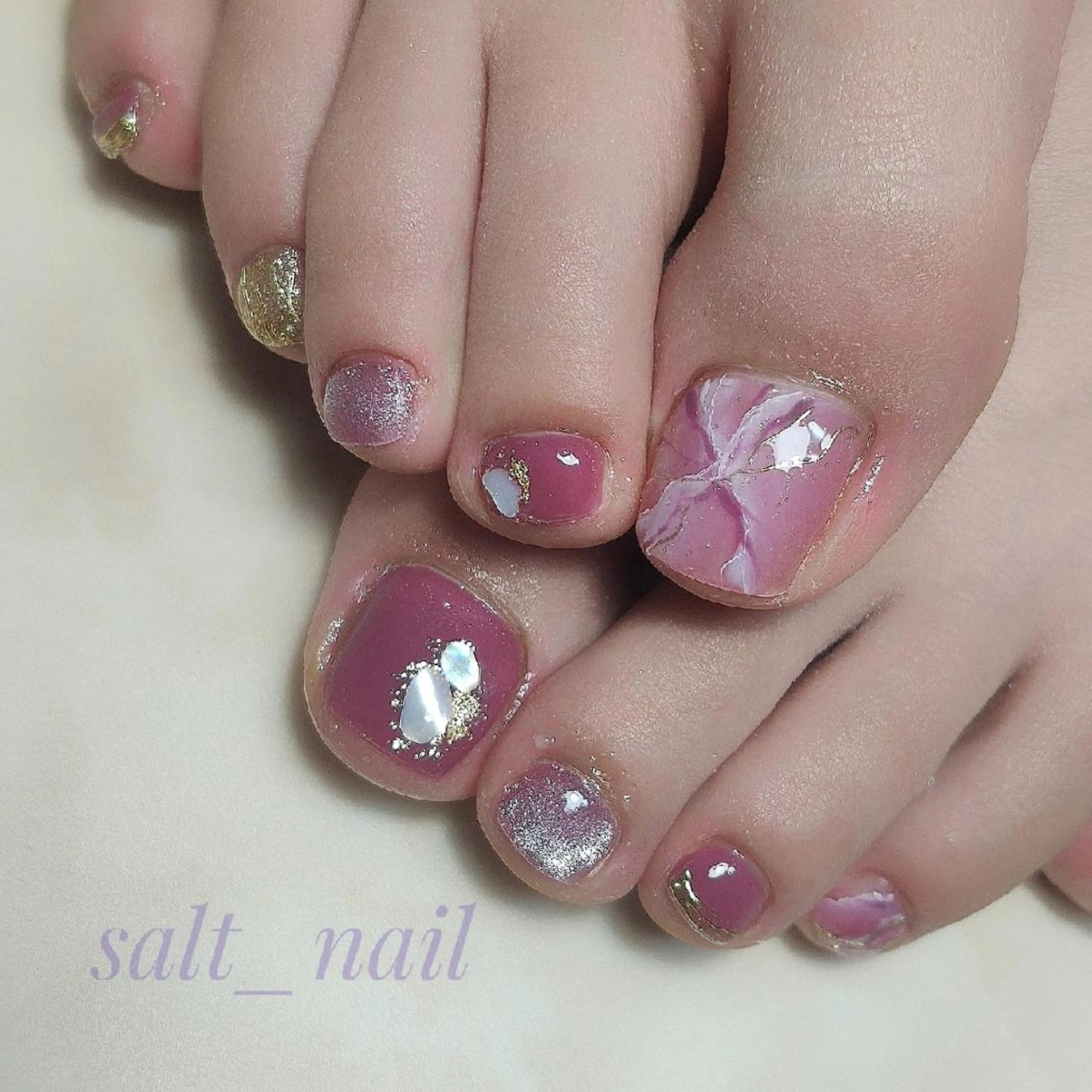 ネイル 大理石ネイル(マーブル) 個人サロン saltnailのネイルデザイン